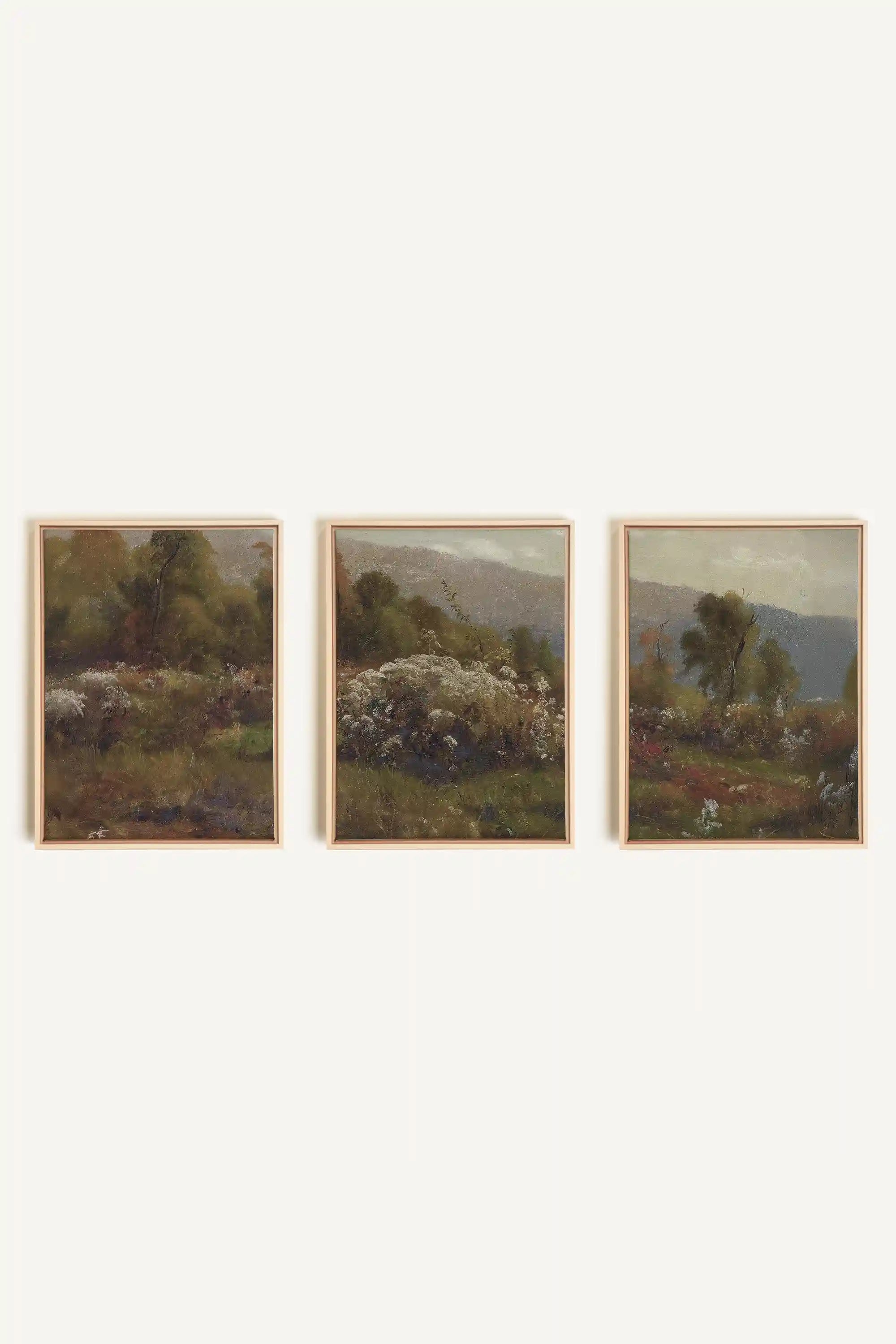 DOUCE SAISON, Oeuvre sur toile étirée, encadré Brun Chêne