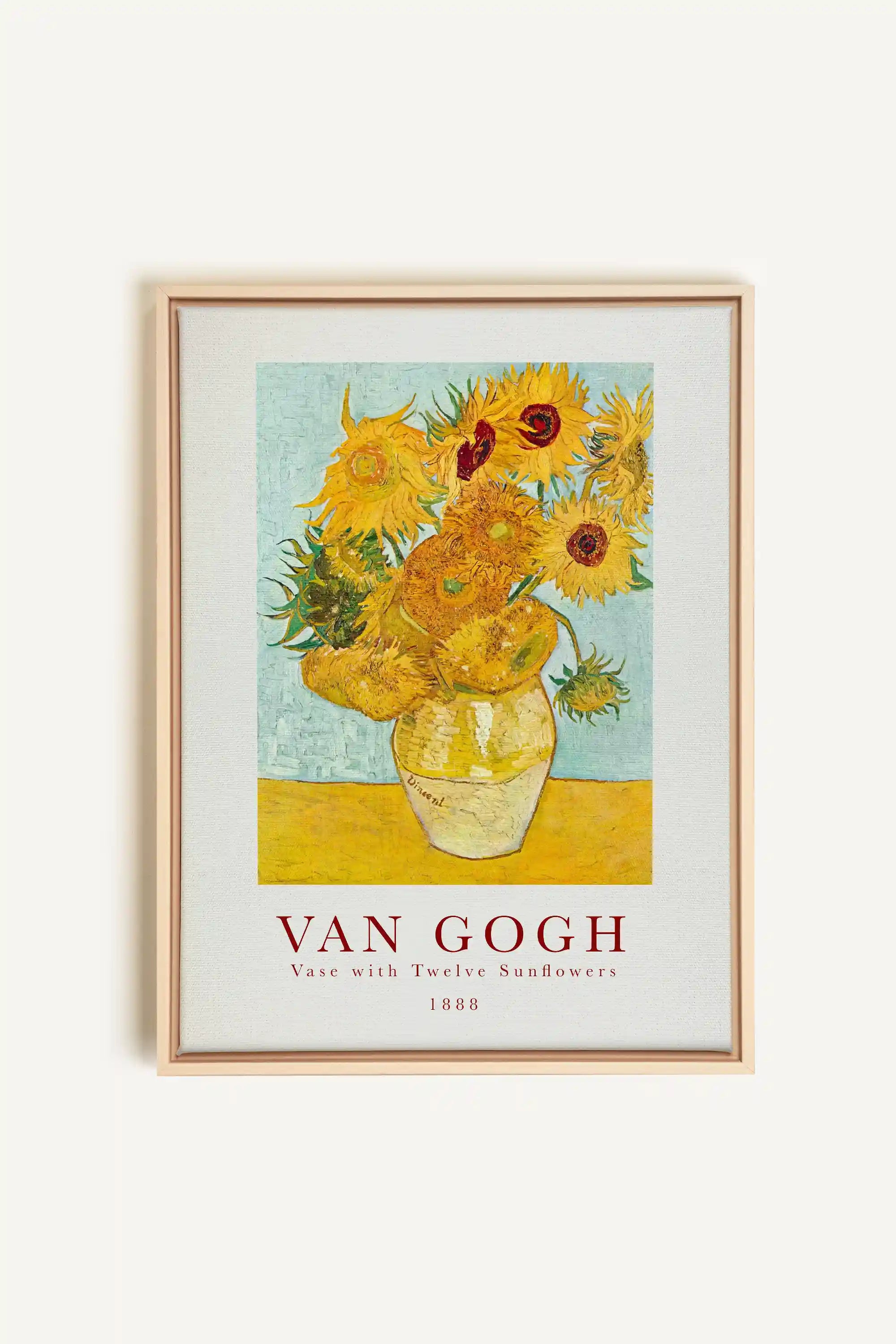 TWELVES SUNFLOWERS, Oeuvre sur toile étirée, encadré Naturel Clair