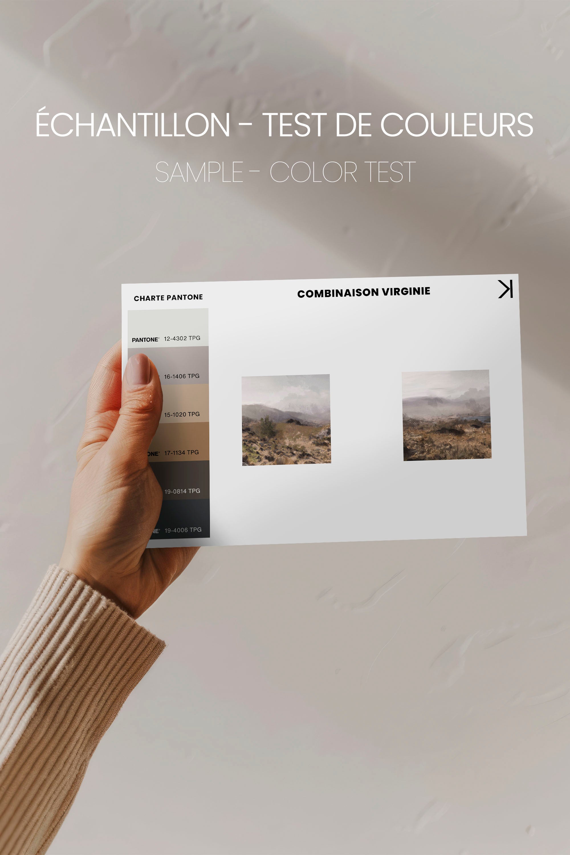 OLEKA CANVAS - COMBINAISON VIRGINIE, 2 Oeuvres sur toile étirée, encadré Naturel Clair