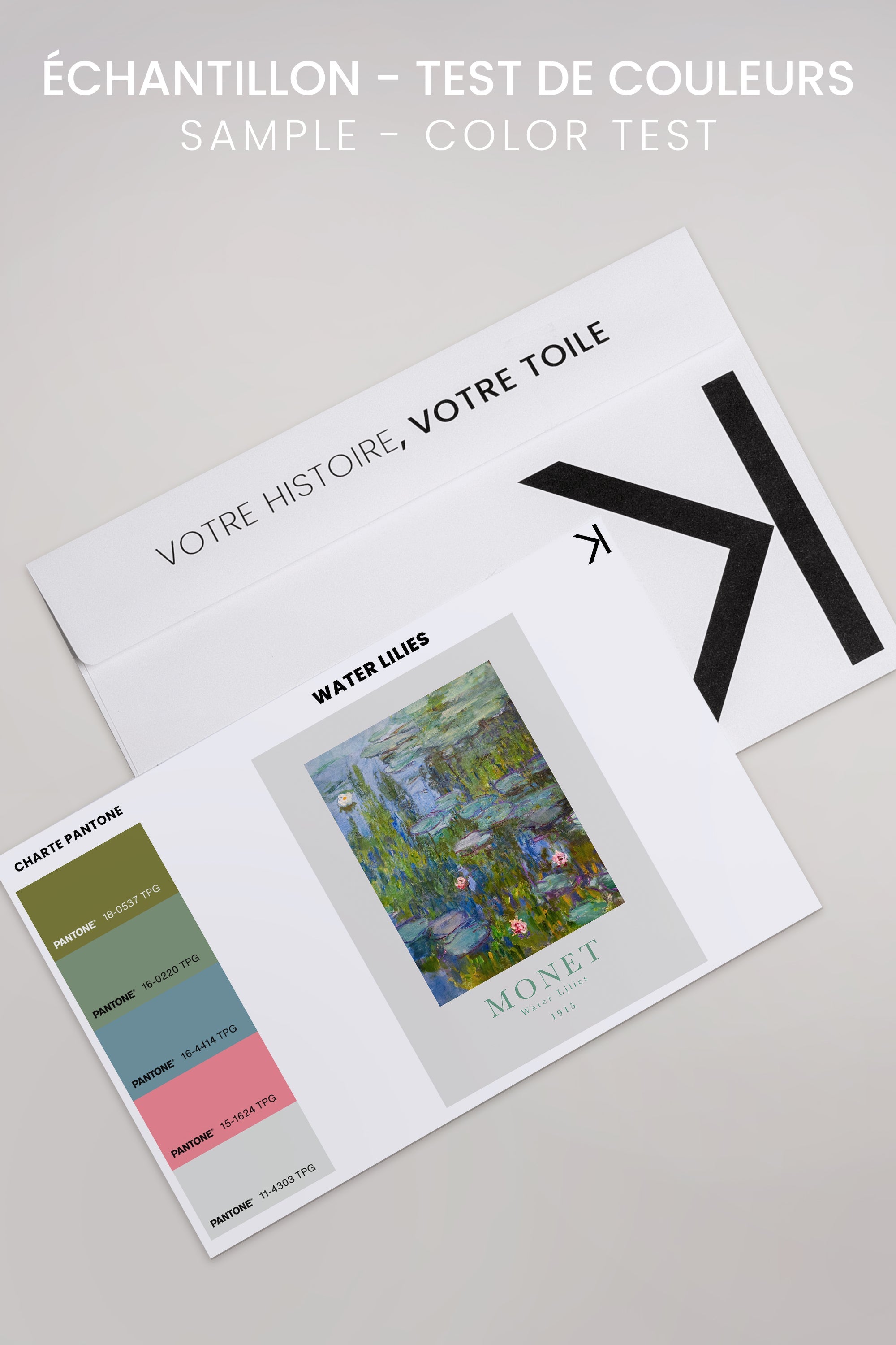 OLEKA CANVAS - WATER LILIES, Oeuvre sur toile étirée, encadré Naturel Clair