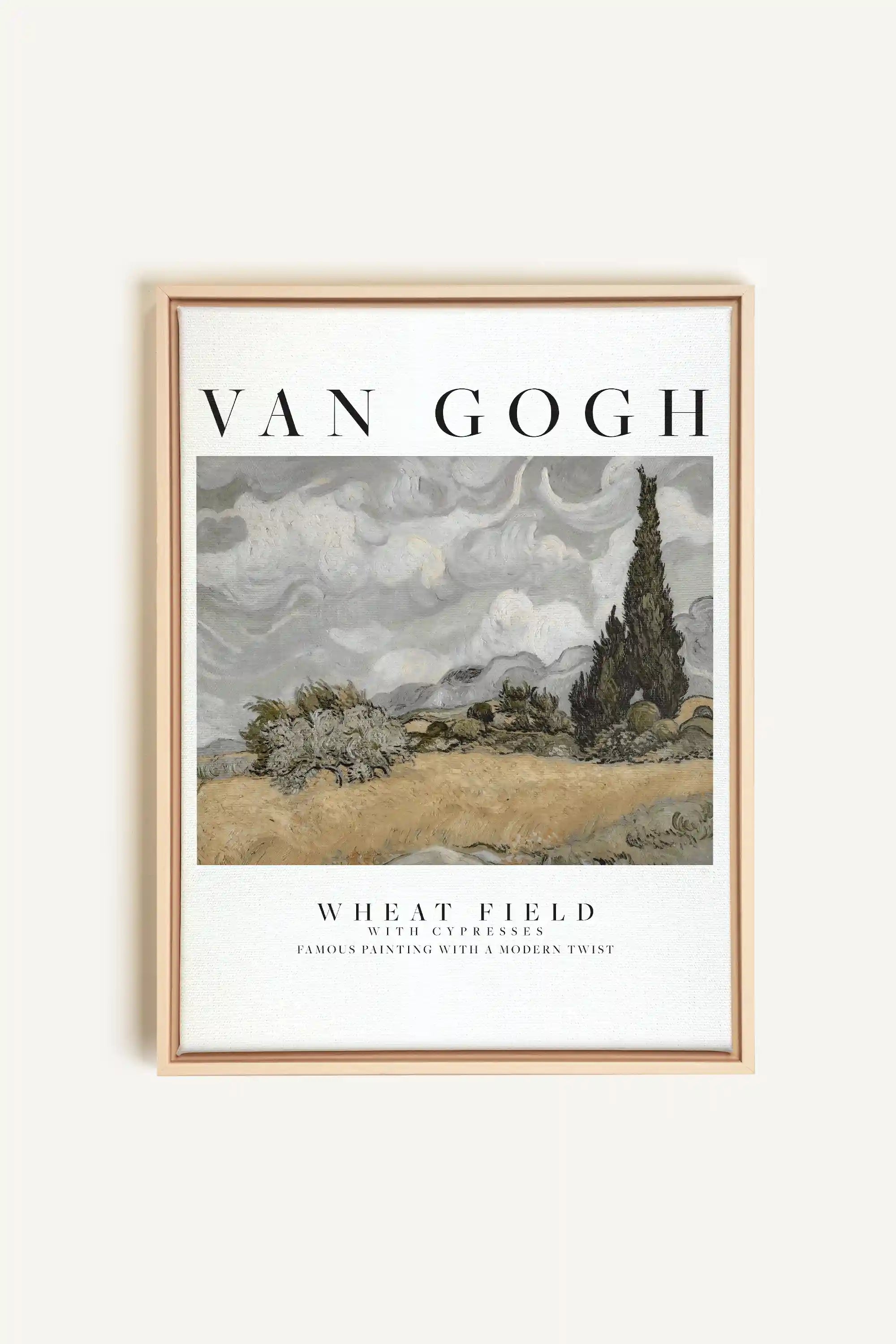 WHEATS FIELD, Oeuvre sur toile étirée, encadré Naturel Clair