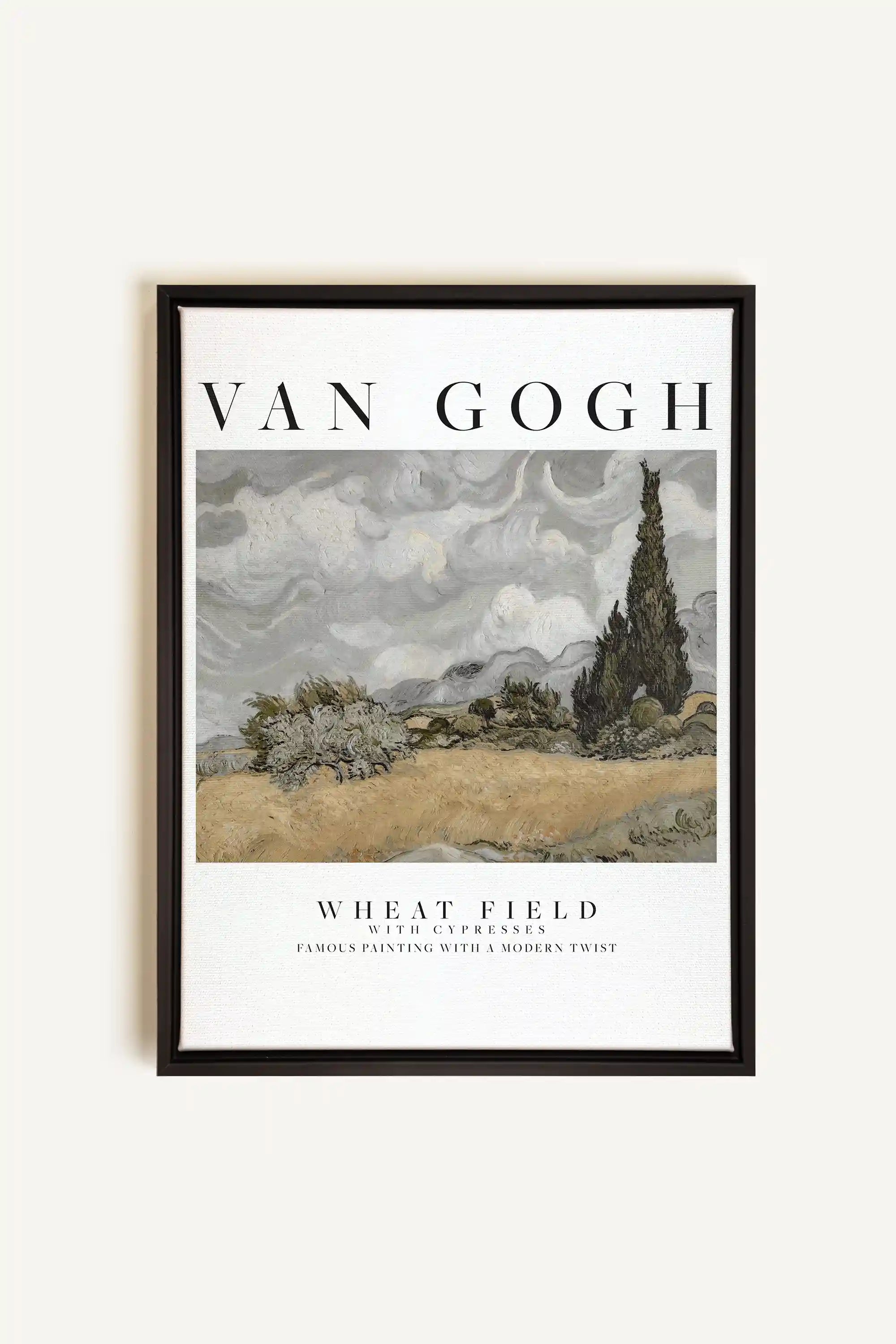 WHEATS FIELD, Oeuvre sur toile étirée, encadré Noir