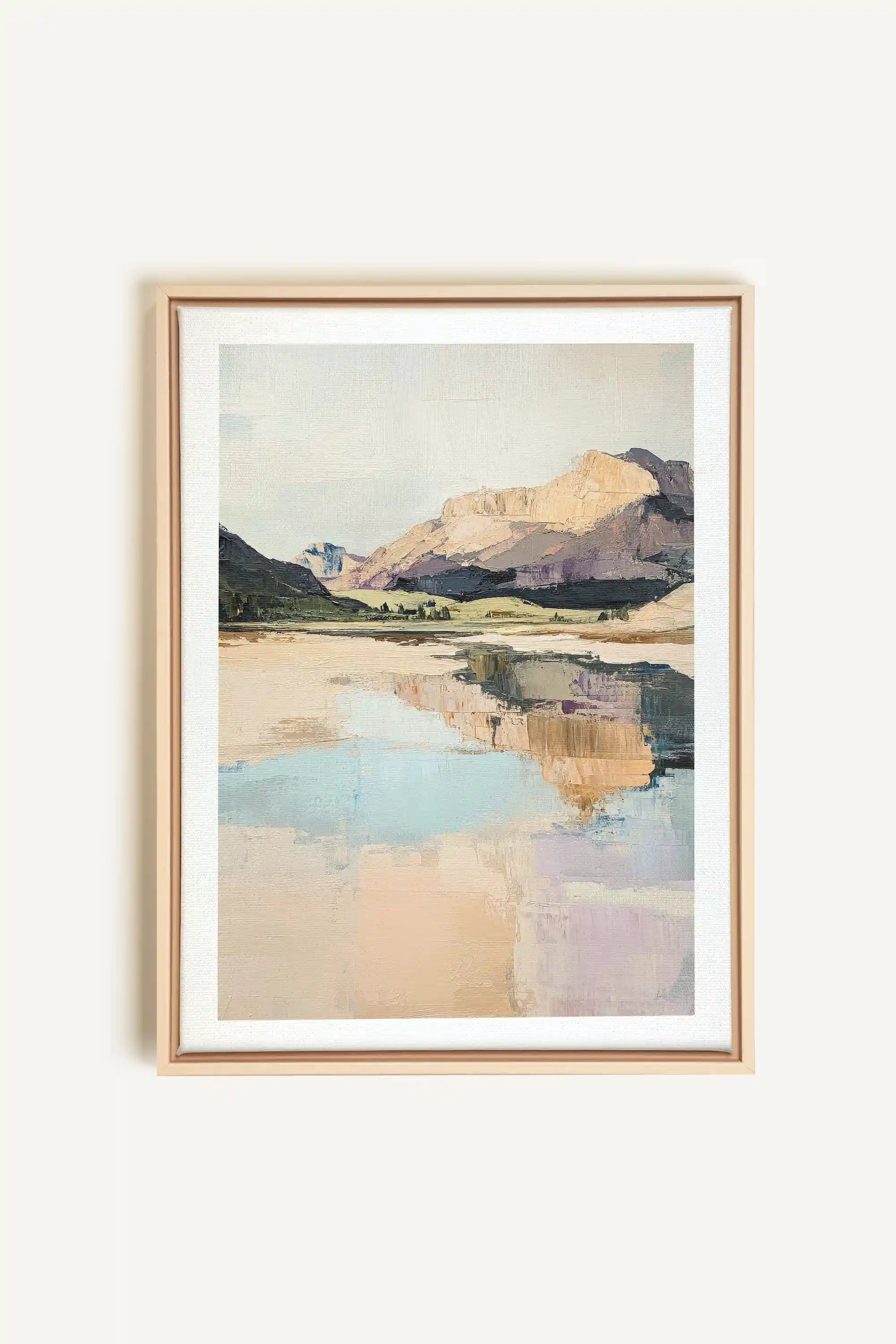 Misty morning, Oeuvre sur toile étirée, encadré Naturel Clair