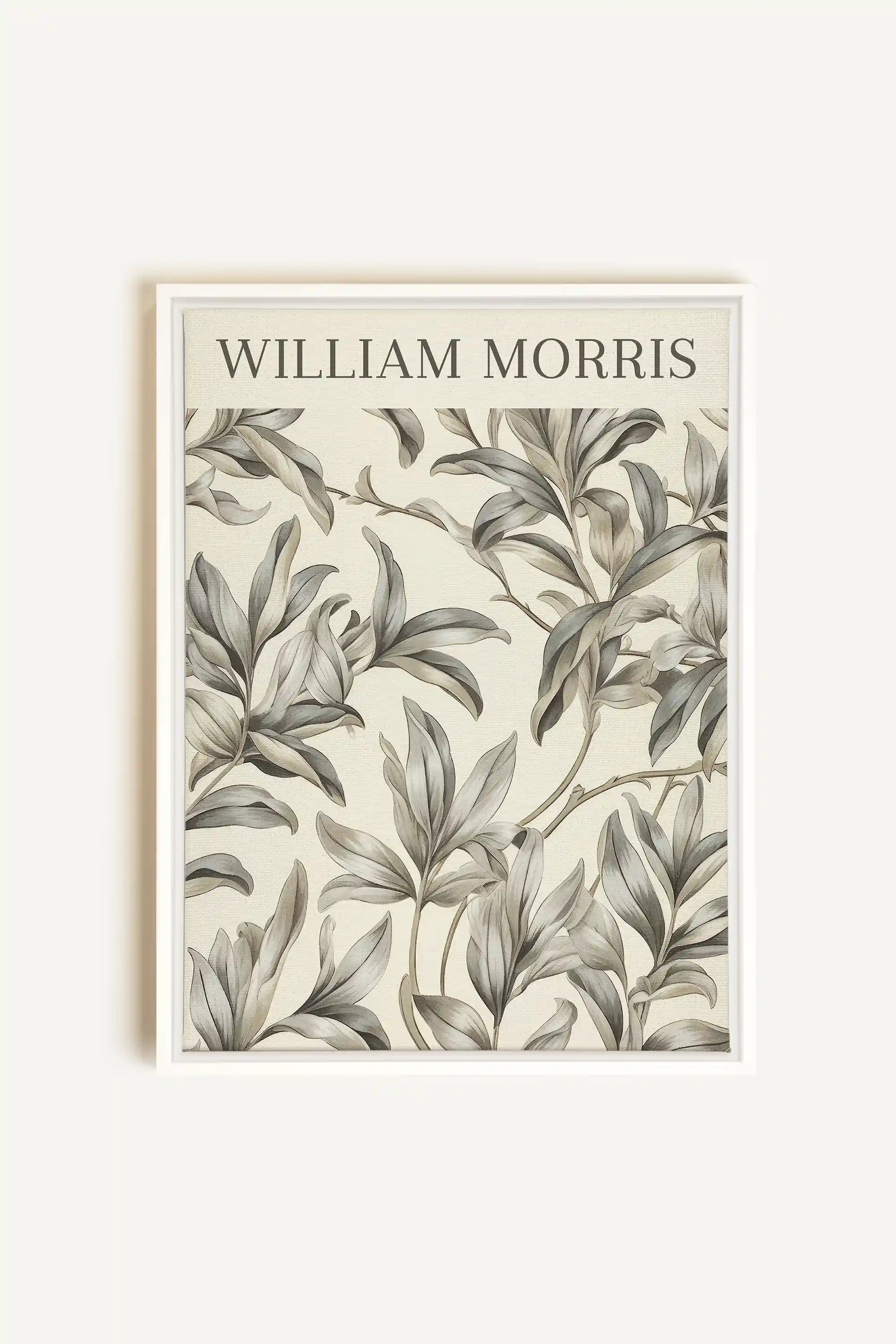 WILLIAM MORRIS, Artwork on stretched canvas, framed in white