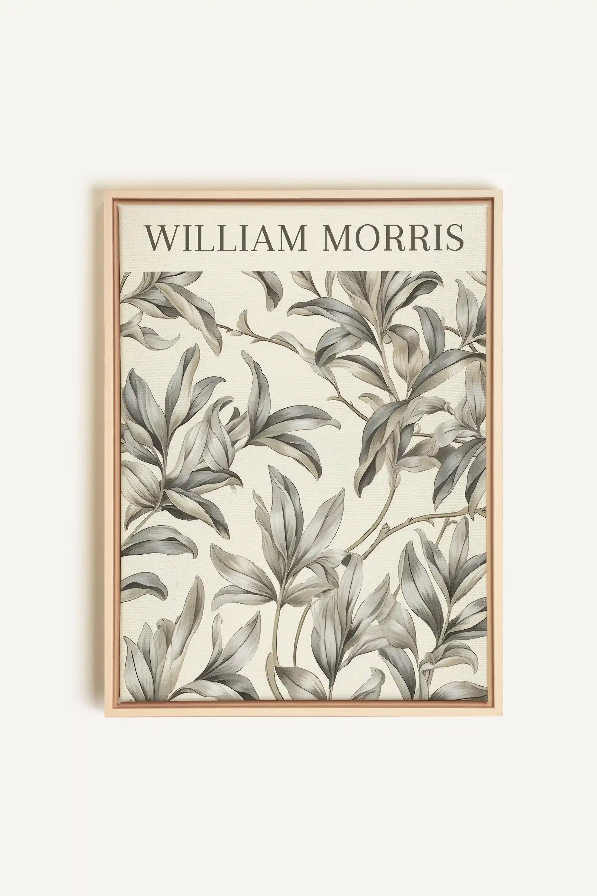 WILLIAM MORRIS, Oeuvre sur toile étirée, encadré Naturel Clair