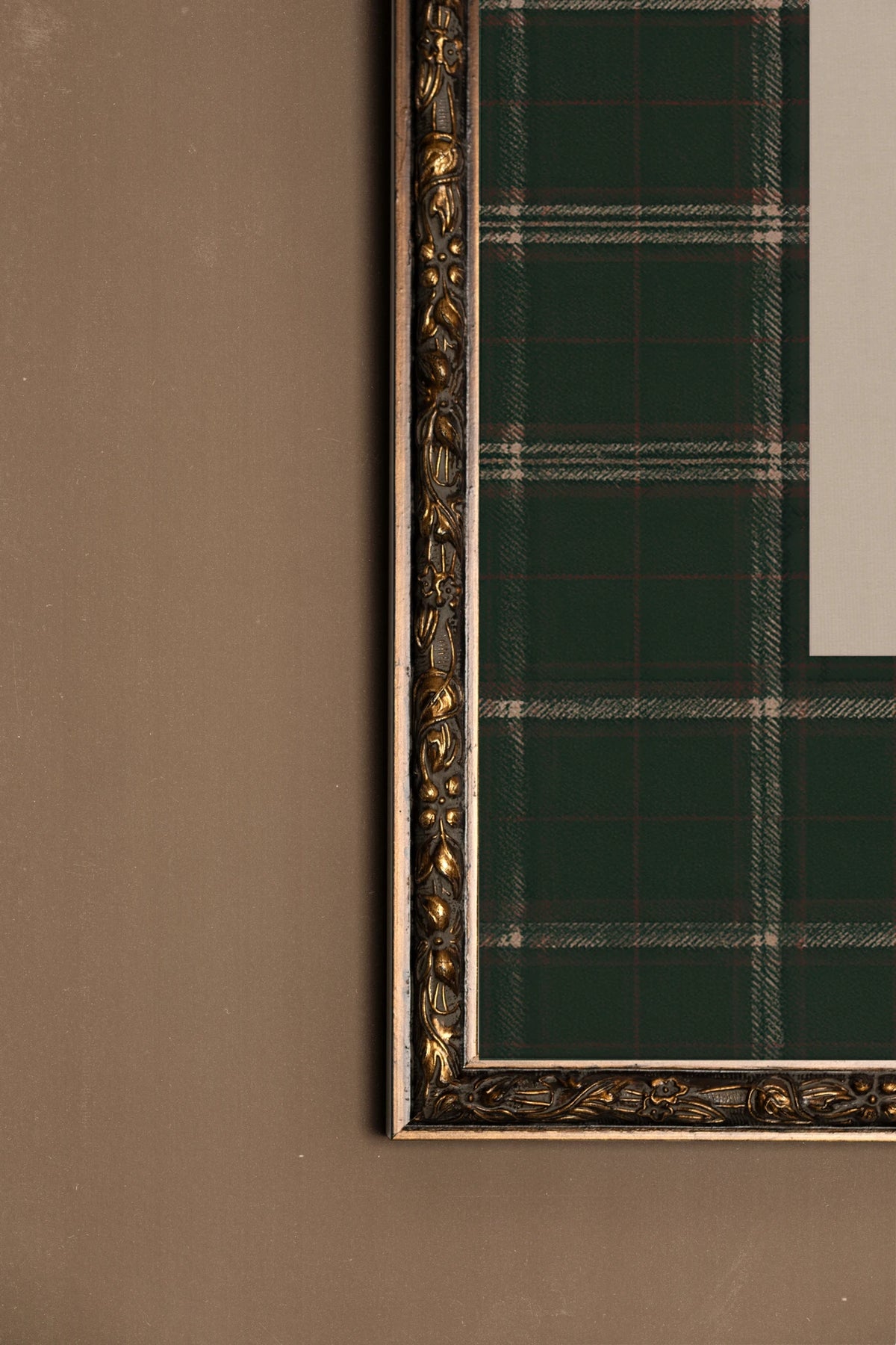 WINTER PLAID, Oeuvre sur toile rigide, encadré Vintage Bronze