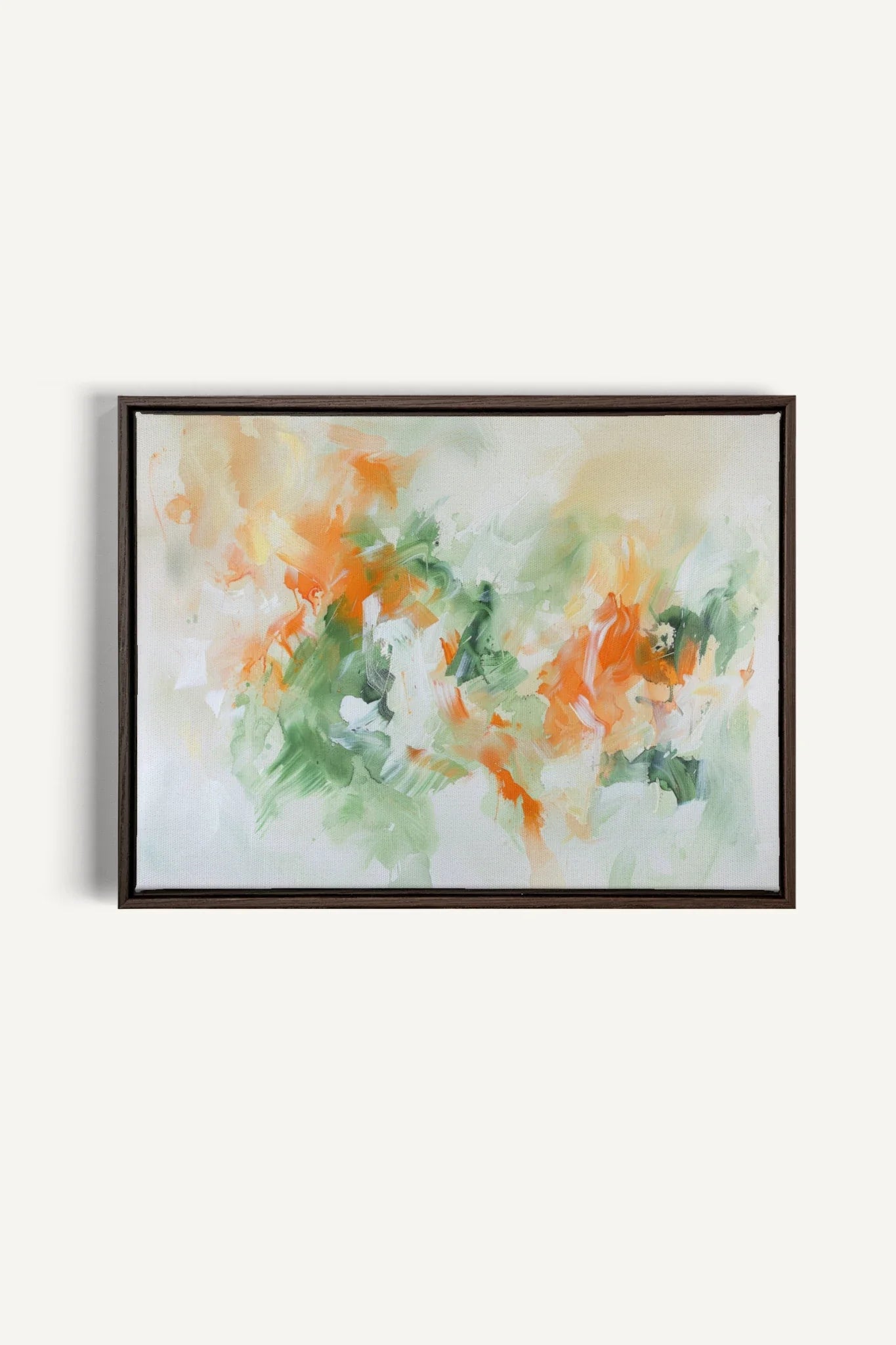 OLEKA CANVAS - ABSTRACT JUNGLE, Oeuvre sur toile étirée, encadré Brun Noyer