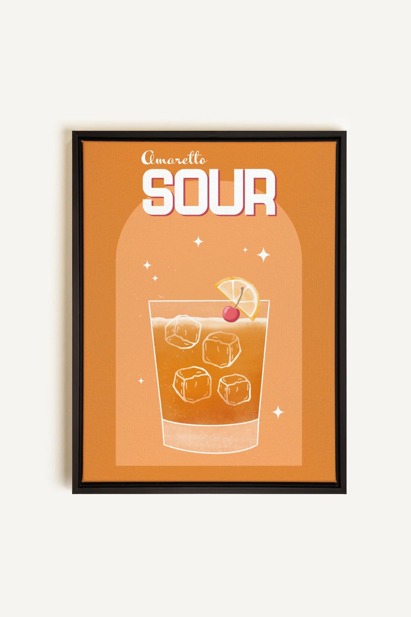 OLEKA CANVAS - AMARETTO SOUR, Oeuvre sur toile étirée, encadré Noir