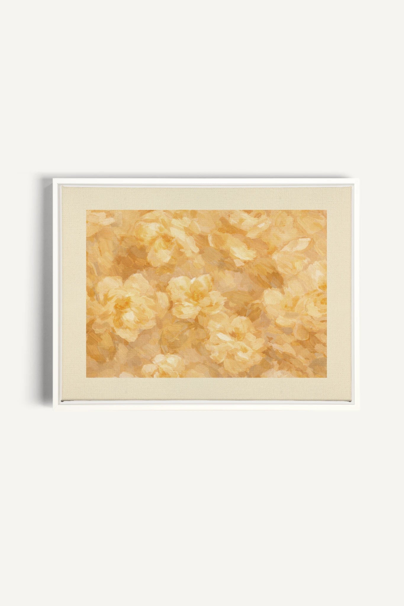 APRICOT PETALS, Oeuvre sur toile étirée, encadré Blanc