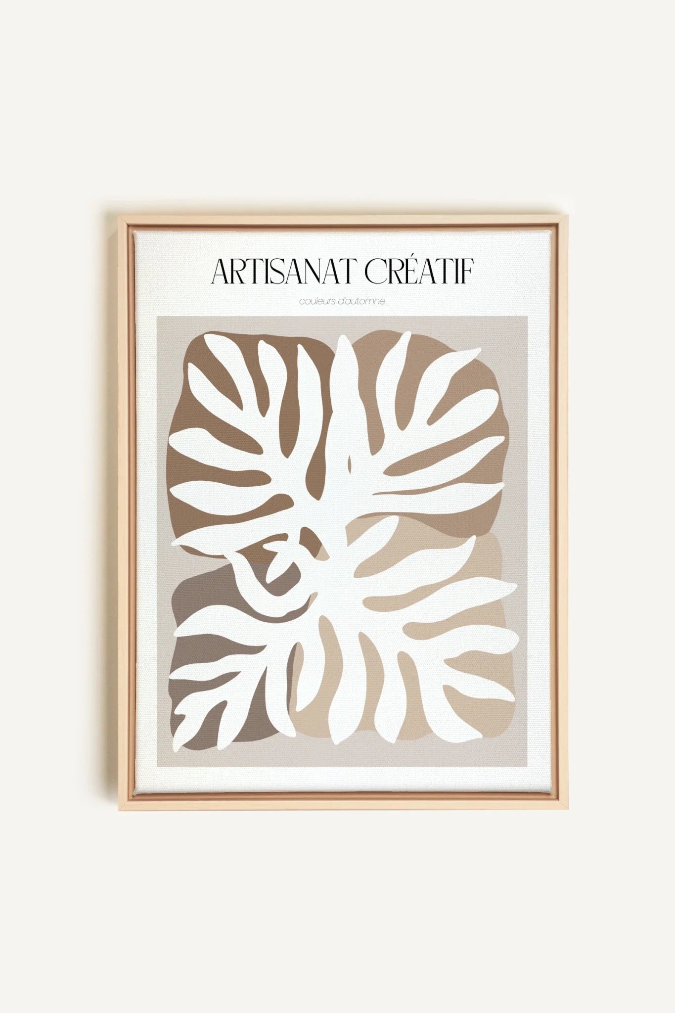 OLEKA CANVAS - ARTISANAT CRÉATIF, Oeuvre sur toile étirée, encadré Naturel Clair