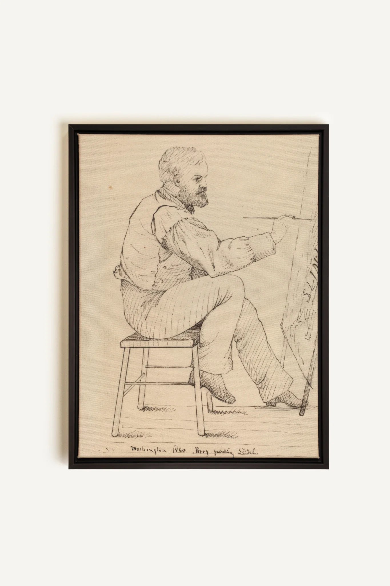 OLEKA CANVAS - AU FIL DU TRAIT, Oeuvre sur toile étirée, encadré Noir