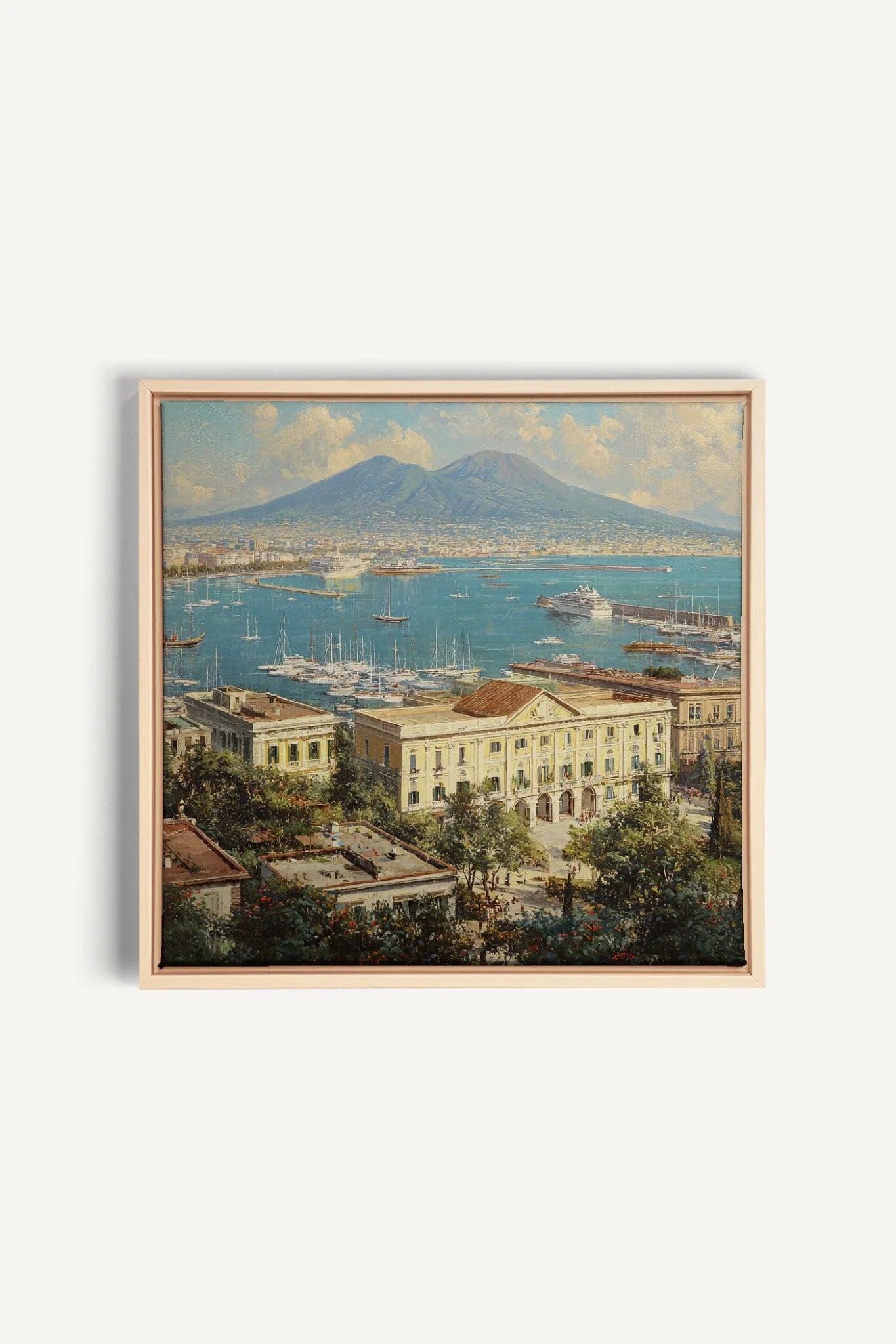 OLEKA CANVAS - BAY OF GOLD, Oeuvre sur toile étirée, encadré Naturel Clair