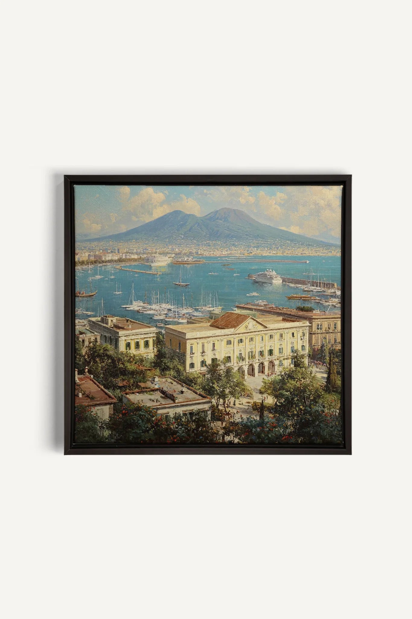 OLEKA CANVAS - BAY OF GOLD, Oeuvre sur toile étirée, encadré Noir