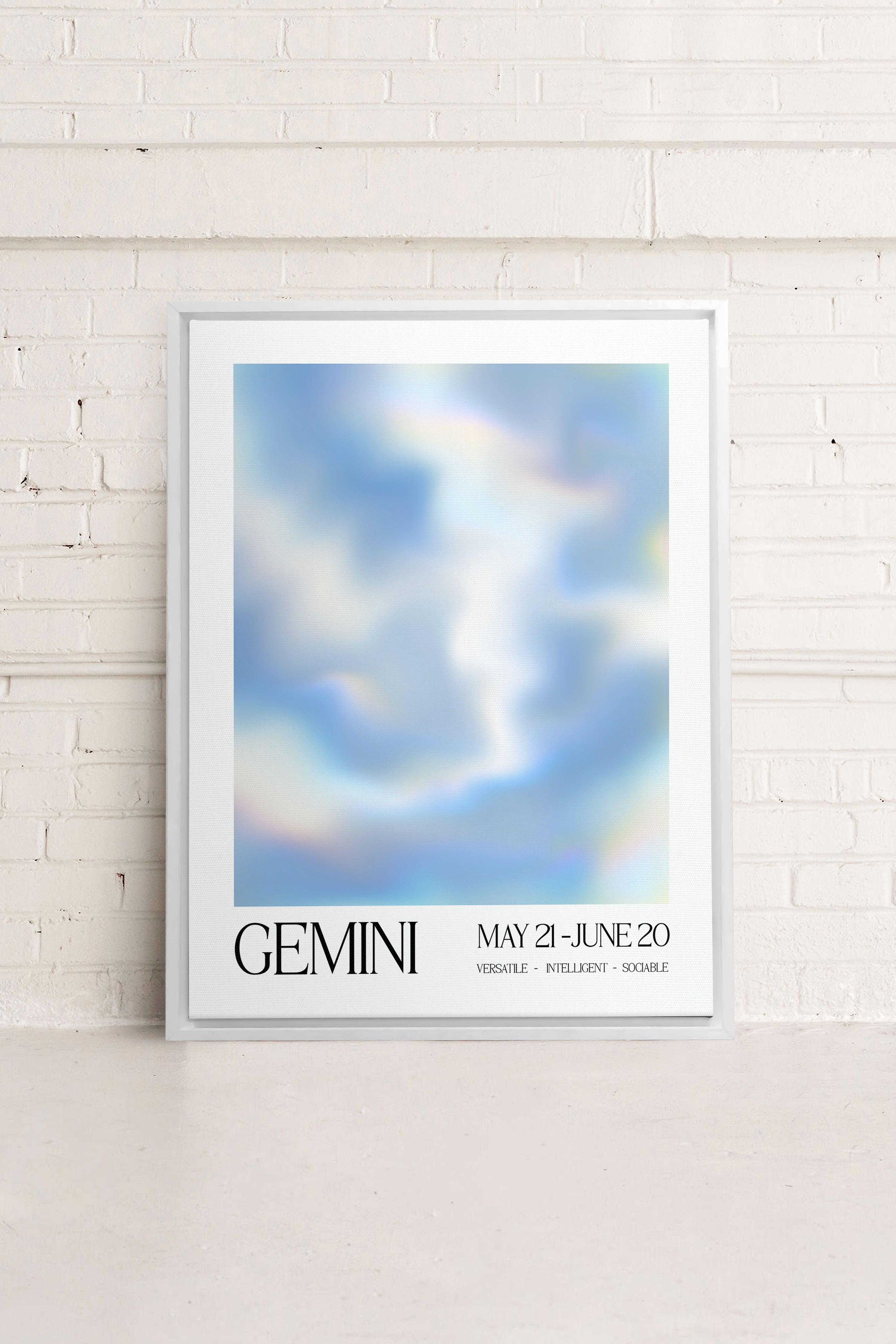 OLEKA CANVAS - GEMINI, Oeuvre sur toile étirée, encadré Blanc