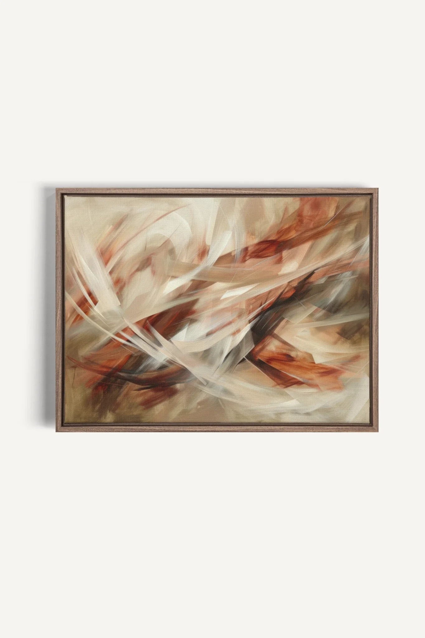 OLEKA CANVAS - BLAZING SWIRLS, Oeuvre sur toile étirée, encadré Brun Chêne