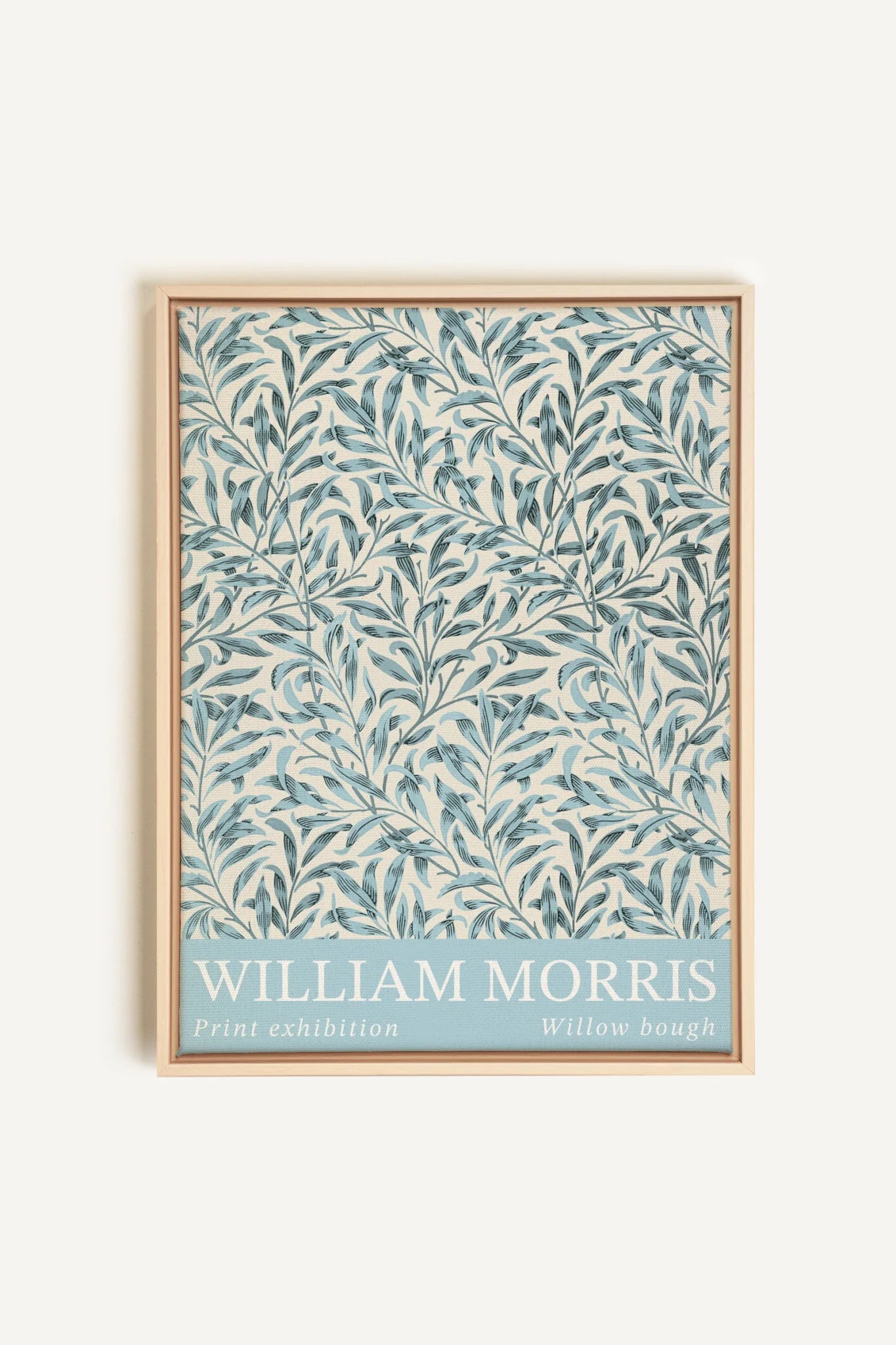 OLEKA CANVAS - BLEU MORRIS, Oeuvre sur toile étirée, encadré Naturel Clair