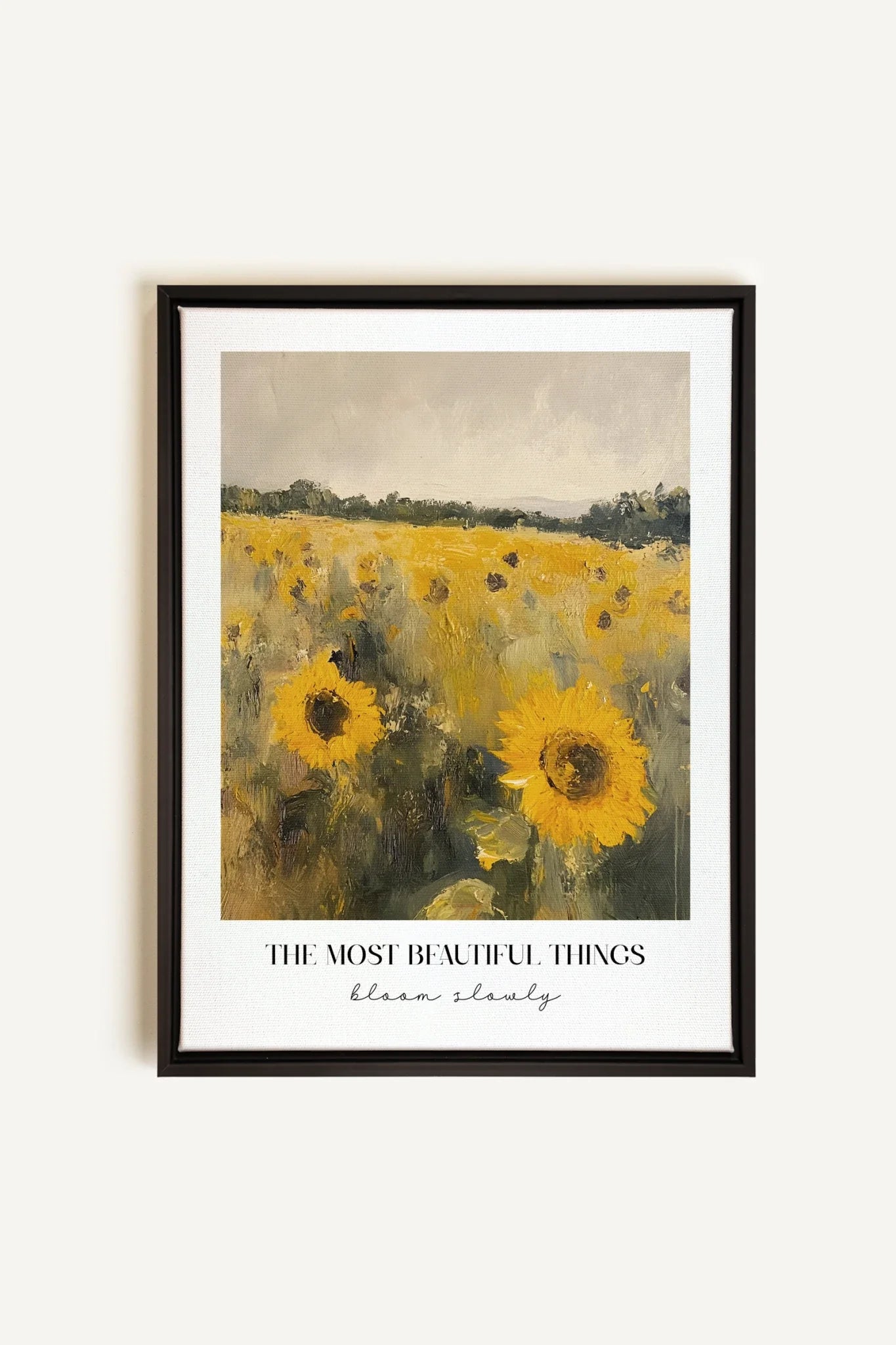 OLEKA CANVAS - BLOOM SLOWLY, Oeuvre sur toile étirée, encadré Noir