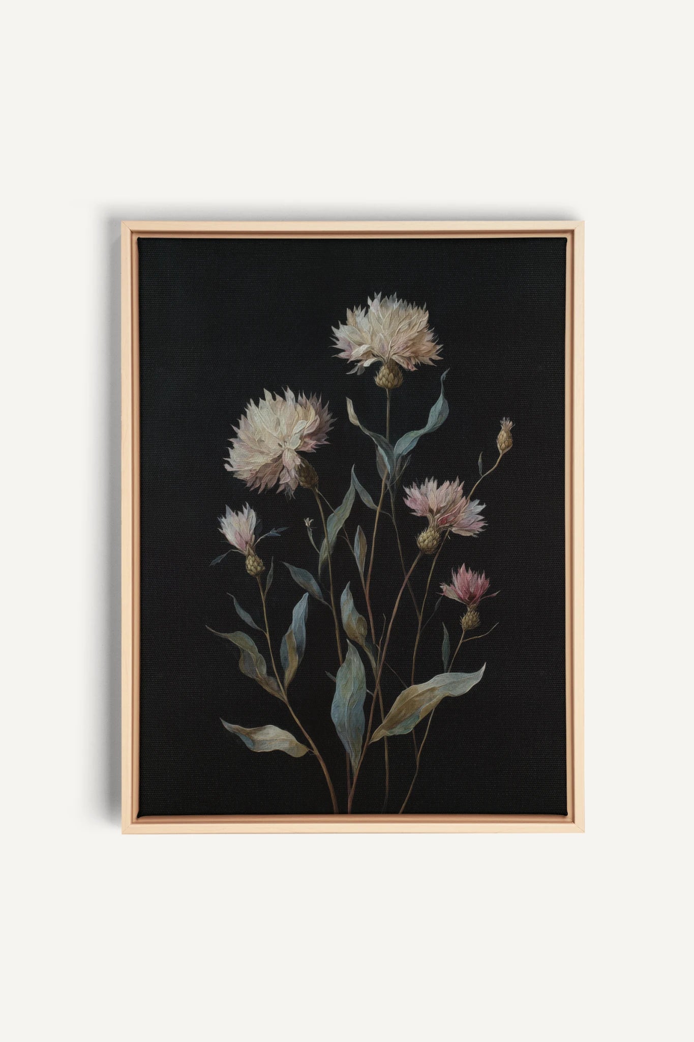 BLUSH FLORA, Work on stretched canvas, framed Naturel Clair