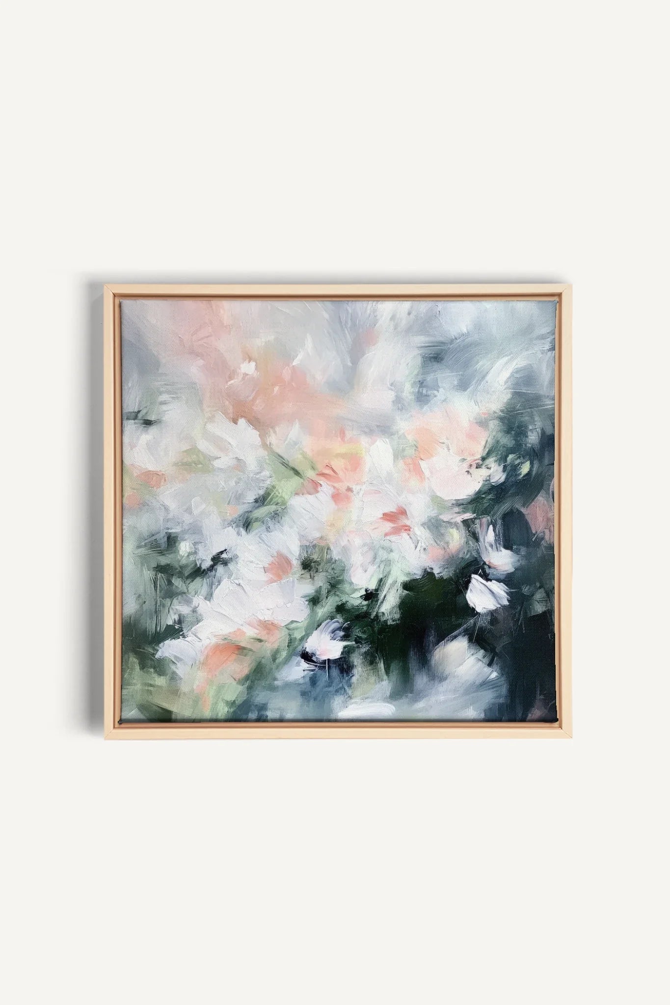 OLEKA CANVAS - BLUSH HARMONY, Oeuvre sur toile étirée, encadré Naturel Clair