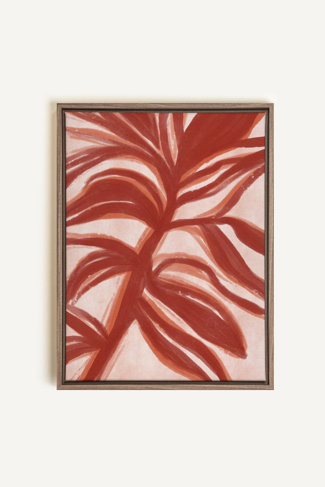 OLEKA CANVAS - BOTANIC FLAME, Oeuvre sur toile étirée, encadré Brun Chêne