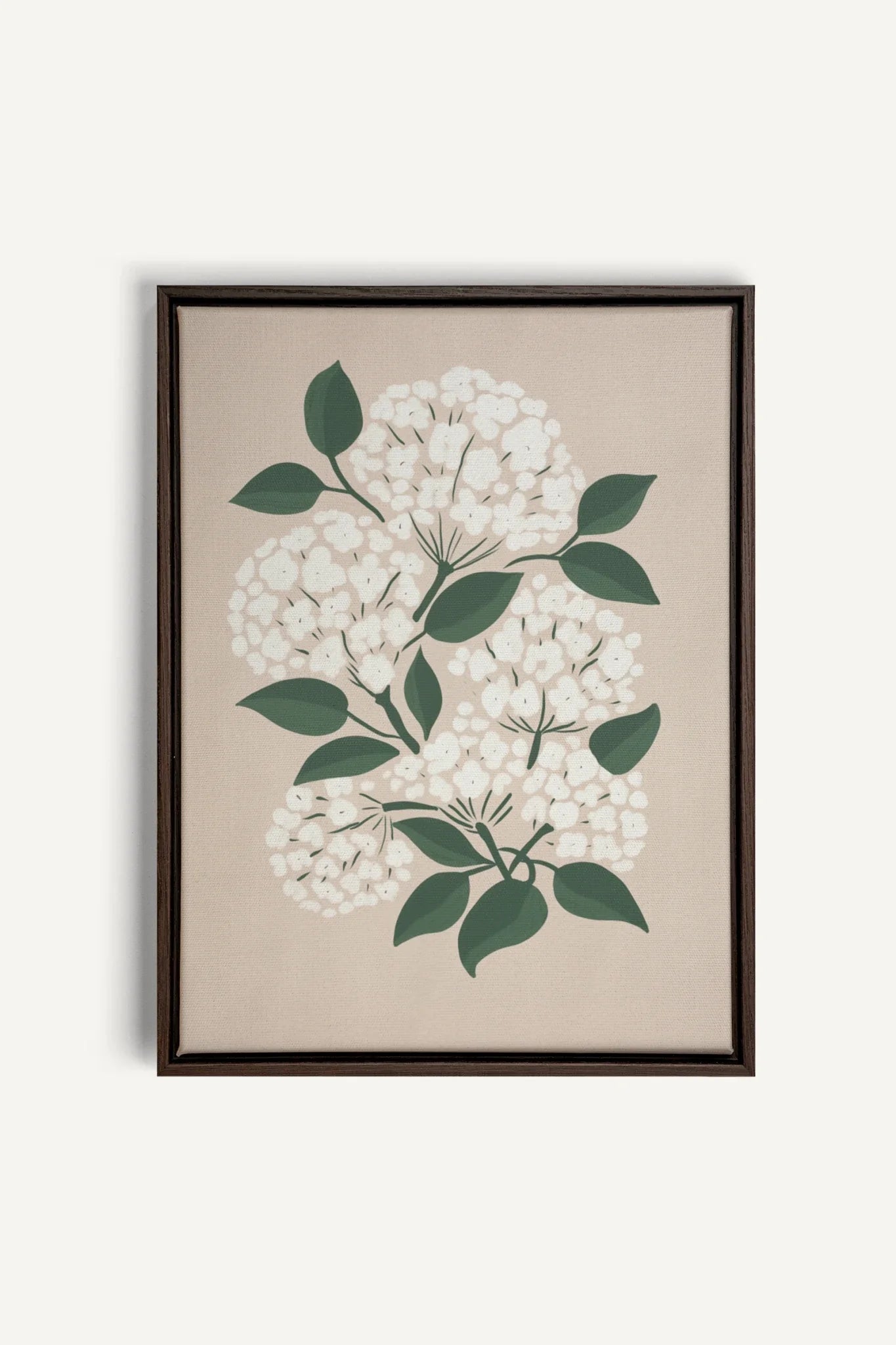 OLEKA CANVAS - BRISE DE FLEURS, Oeuvre sur toile étirée, encadré Brun Noyer