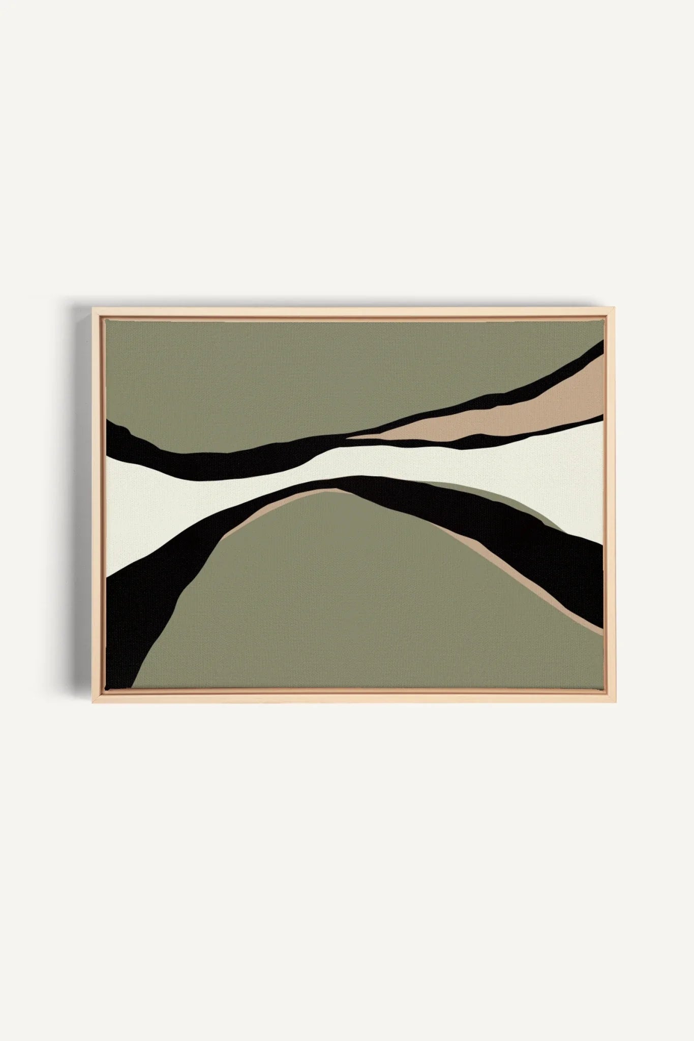 OLIVE MOON, Oeuvre sur toile étirée, encadré Naturel Clair main image 1