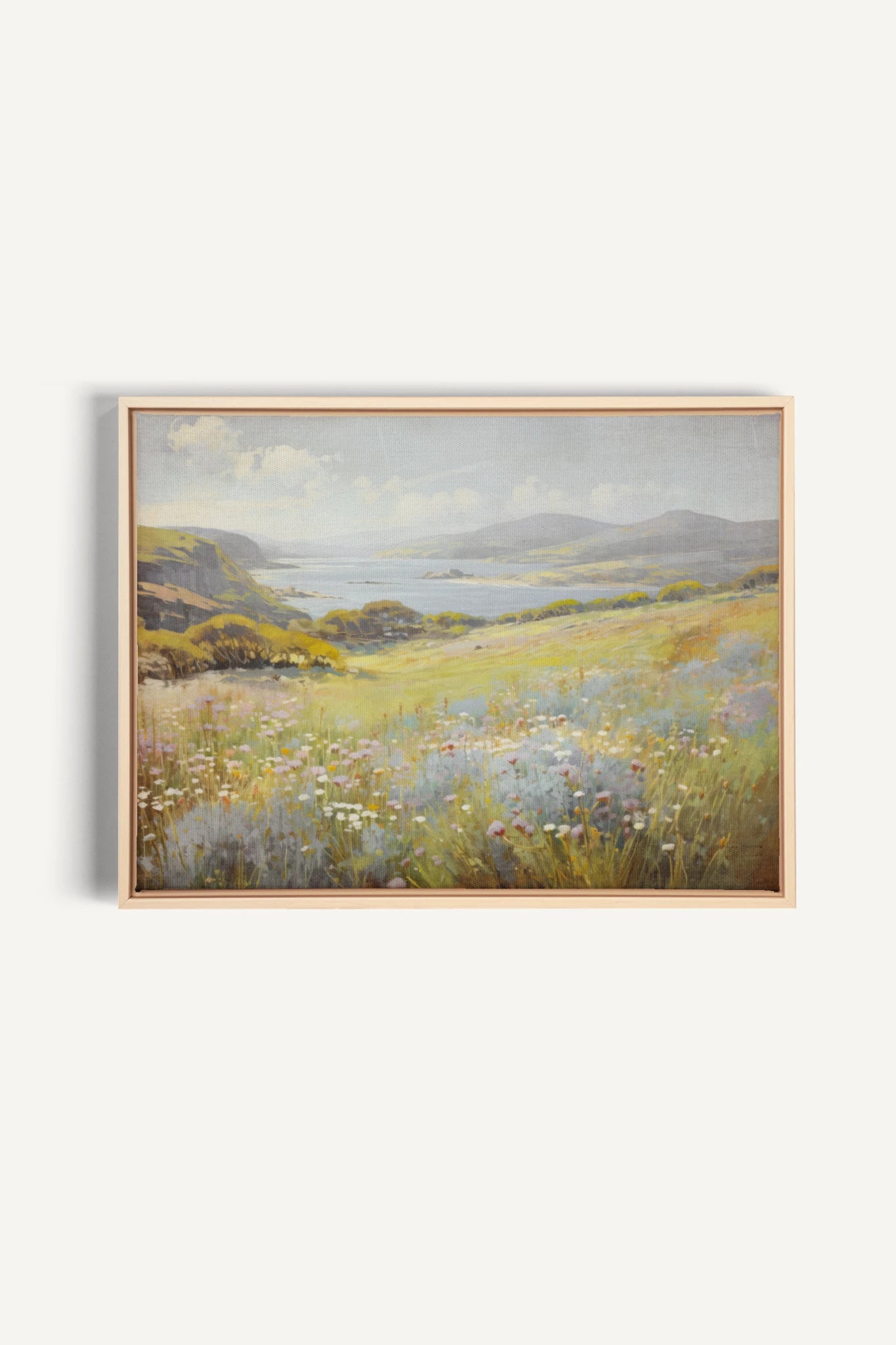 Red Oasis, Oeuvre sur toile étirée, encadré Naturel Clair