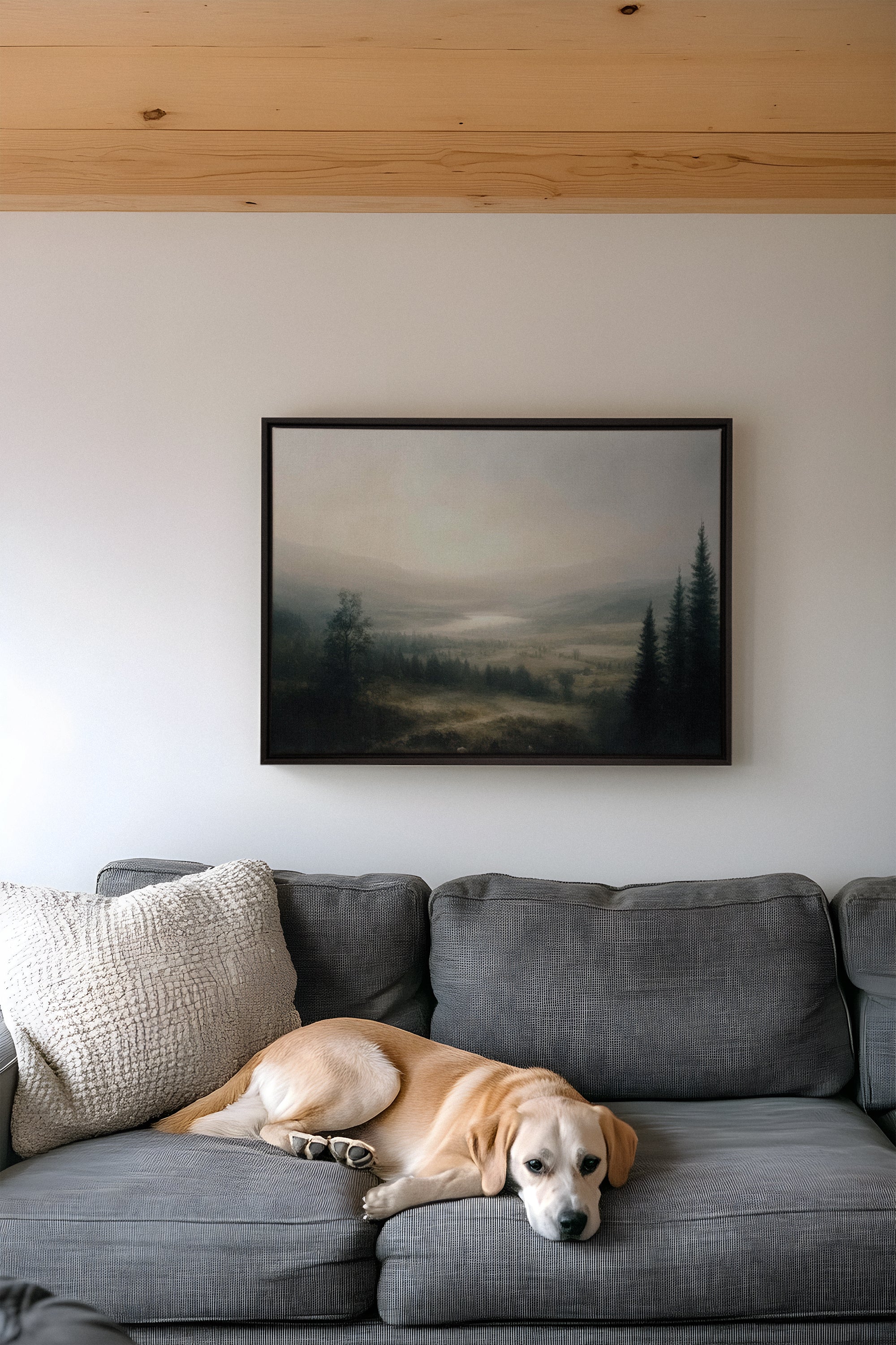 OLEKA CANVAS - GLOW OF SILENCE, Oeuvre sur toile étirée, encadré Noir