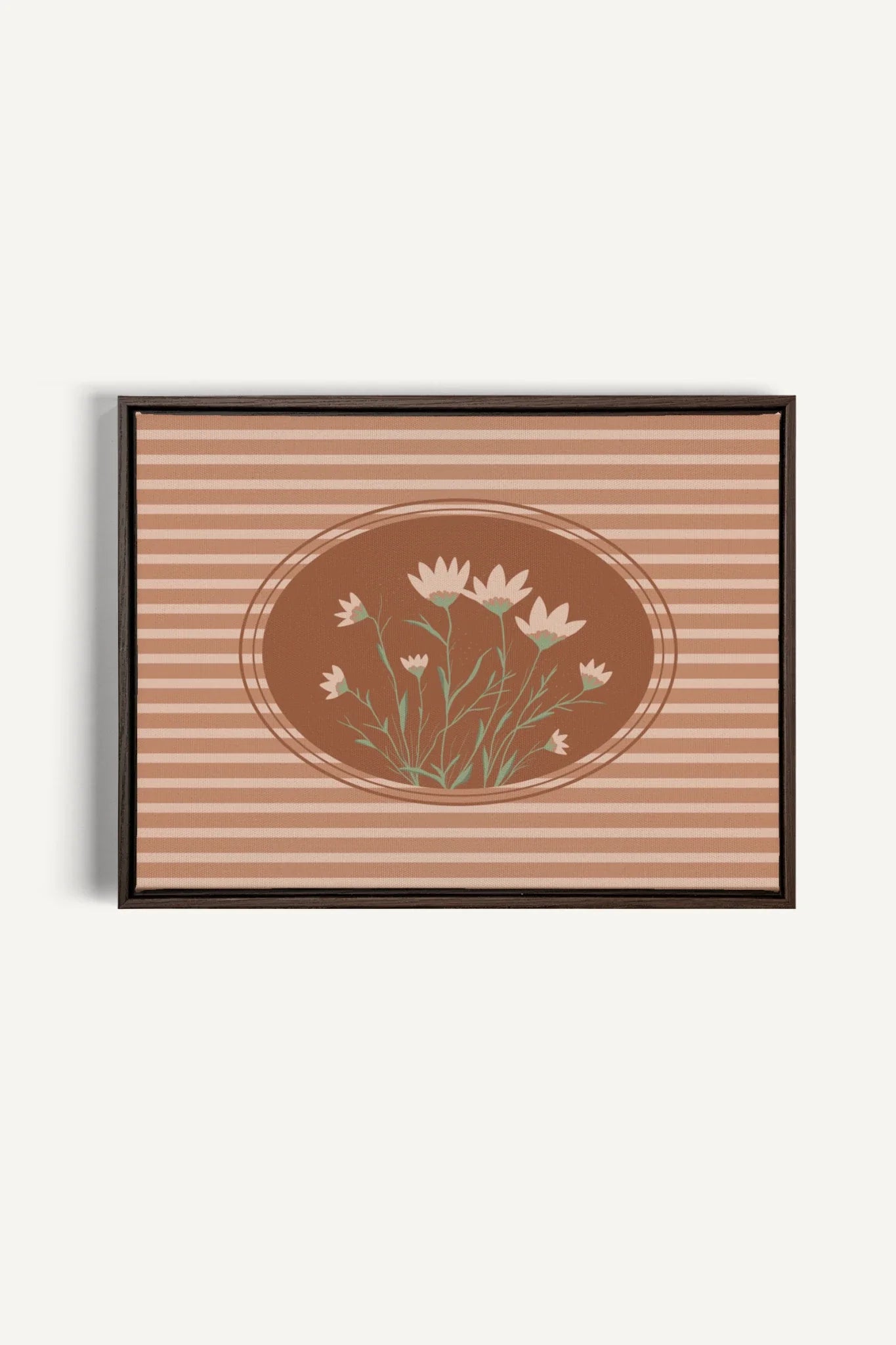 OLEKA CANVAS - CINNAMON FIELDS, Oeuvre sur toile étirée, encadré Brun Noyer