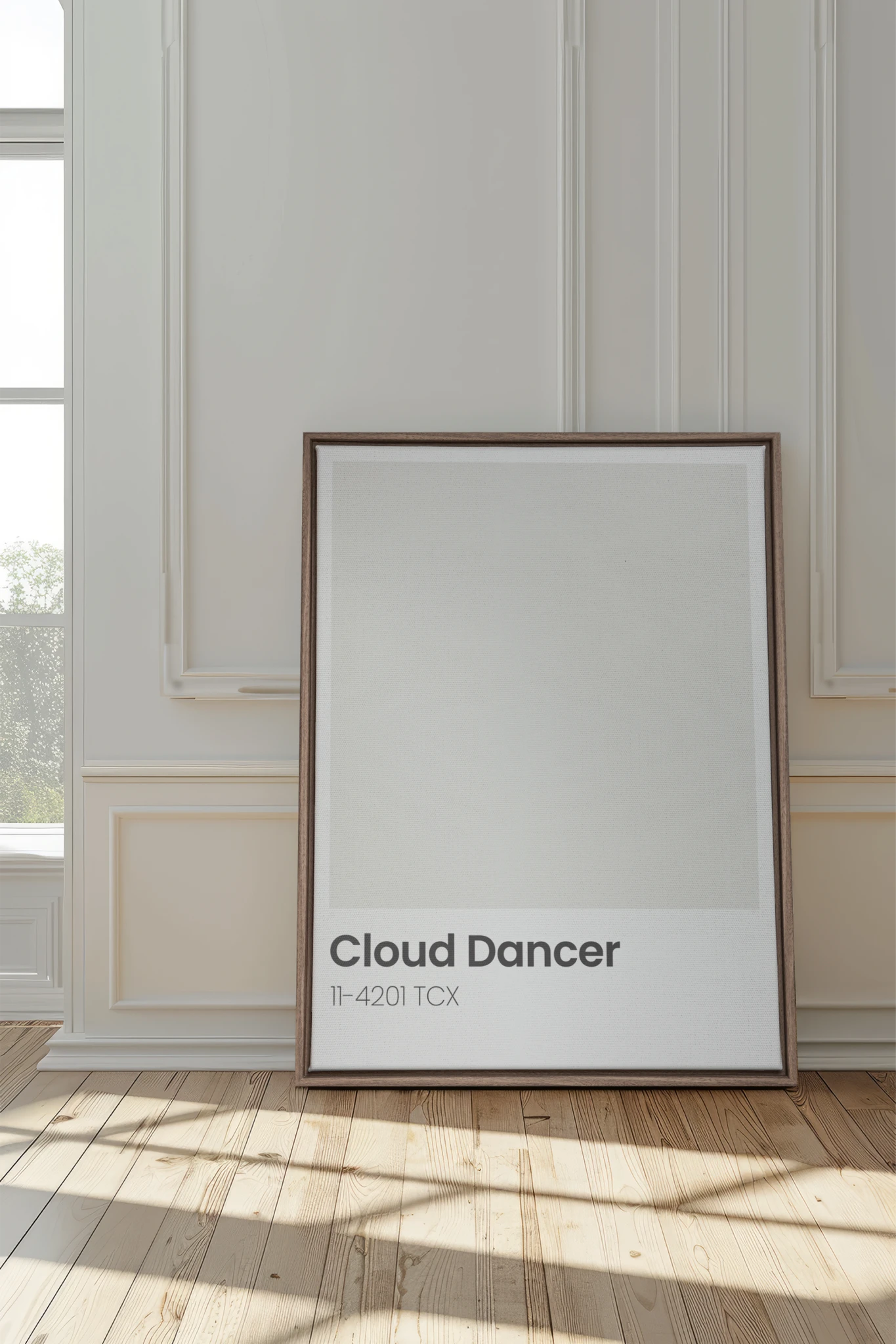 CLOUD DANCER, Oeuvre sur toile étirée, encadré Brun Chêne