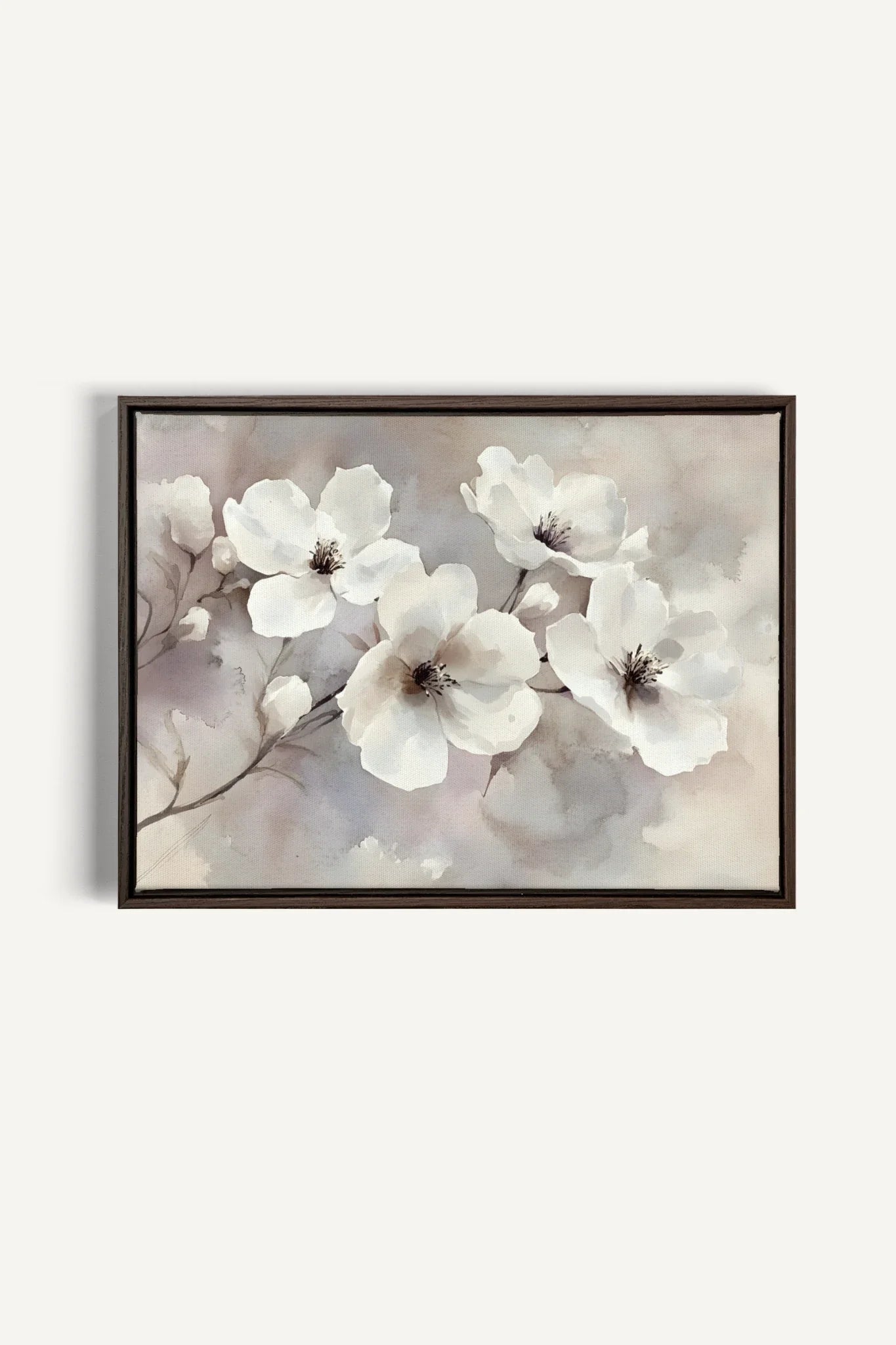 OLEKA CANVAS - CLOUDED Groom, Oeuvre sur toile étirée, encadré Brun Noyer