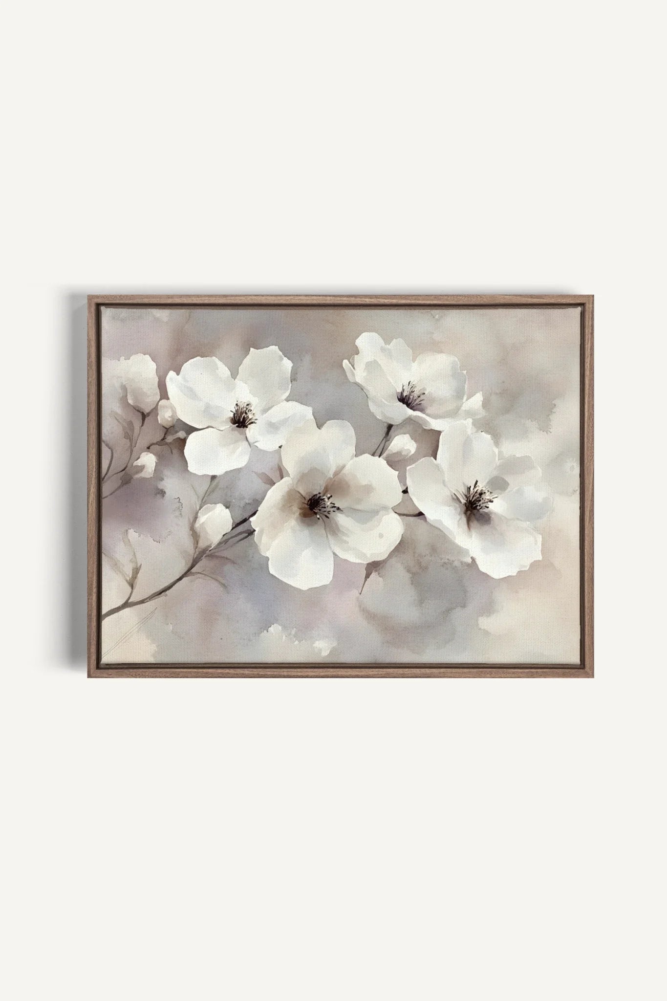 OLEKA CANVAS - CLOUDED Groom, Oeuvre sur toile étirée, encadré Brun Chêne