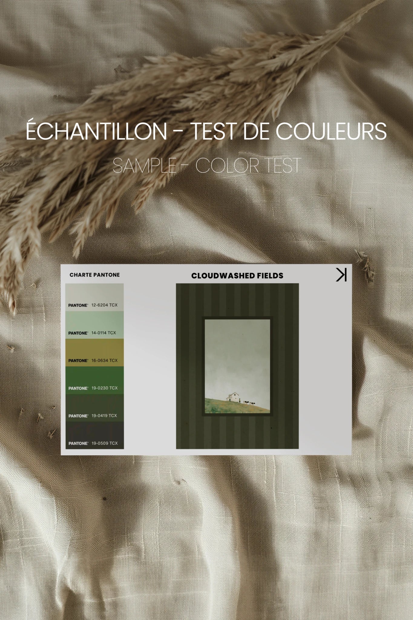 CLOUDWASHED FIELDS, Oeuvre sur toile rigide, encadré signature Atelier Dansereau