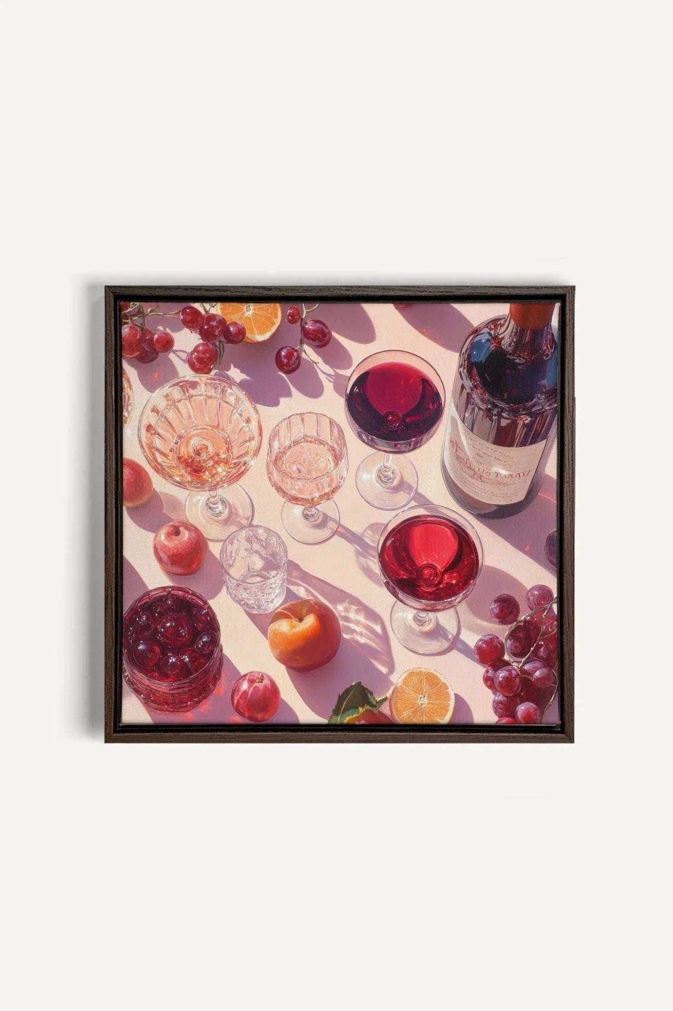 OLEKA CANVAS - COCKTAIL DE SAISON, Oeuvre sur toile étirée, encadré Brun Noyer