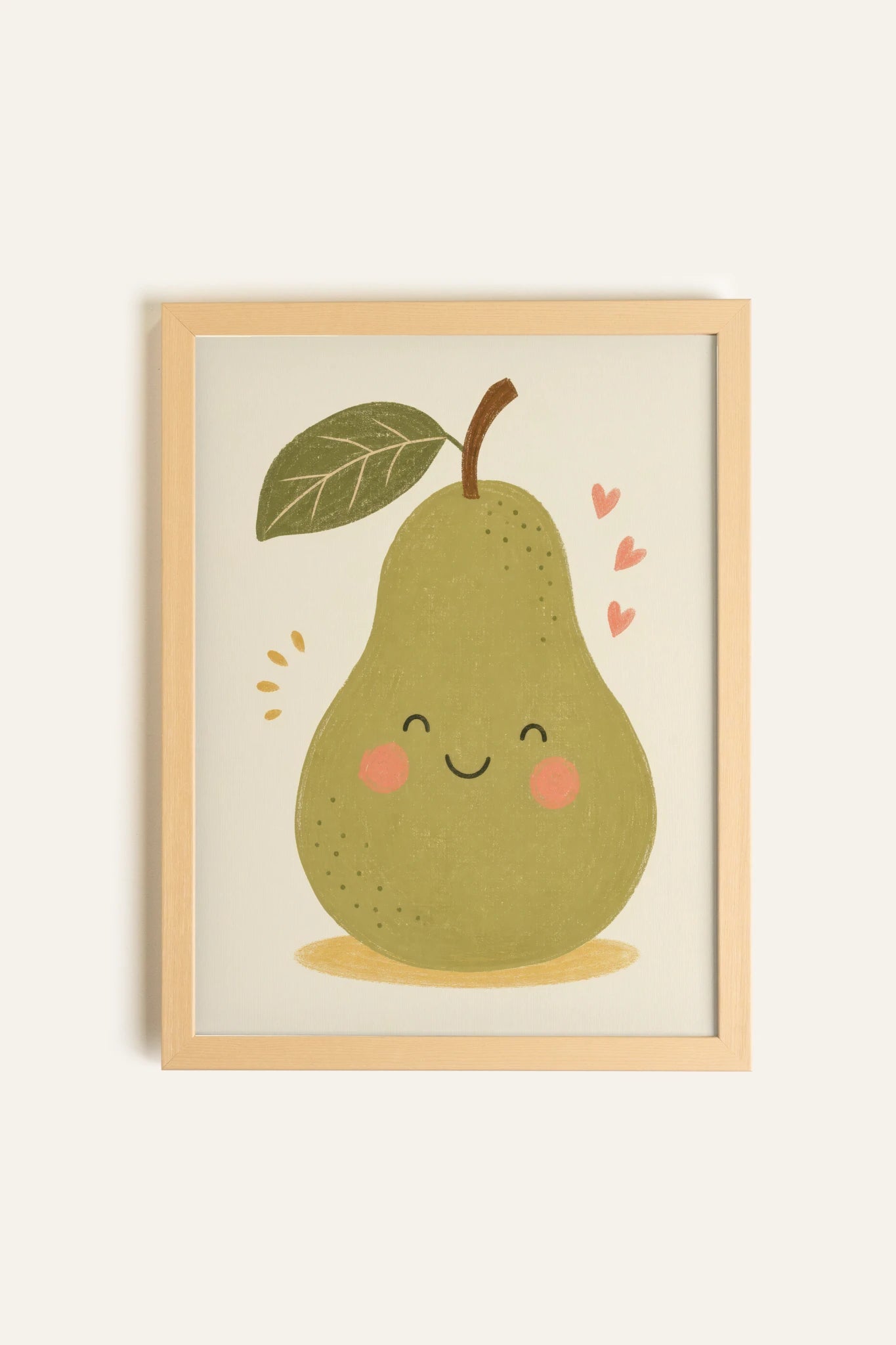 COEUR DE POIRE, Oeuvre sur toile rigide, encadré Naturel Clair