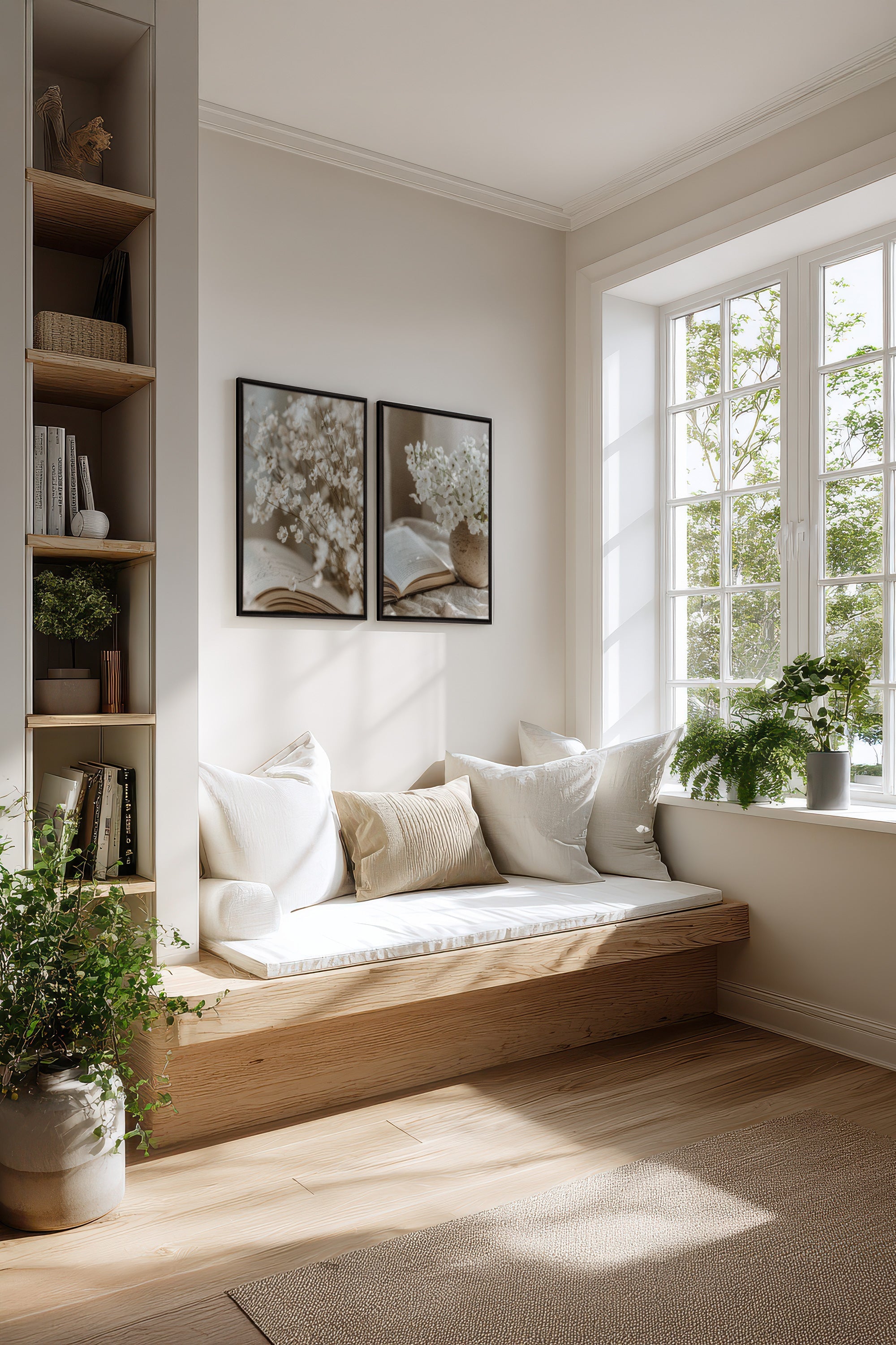 OLEKA CANVAS - TIMELESS BEAUTY DUO, 2 Oeuvres sur toile étirée, encadré Noir