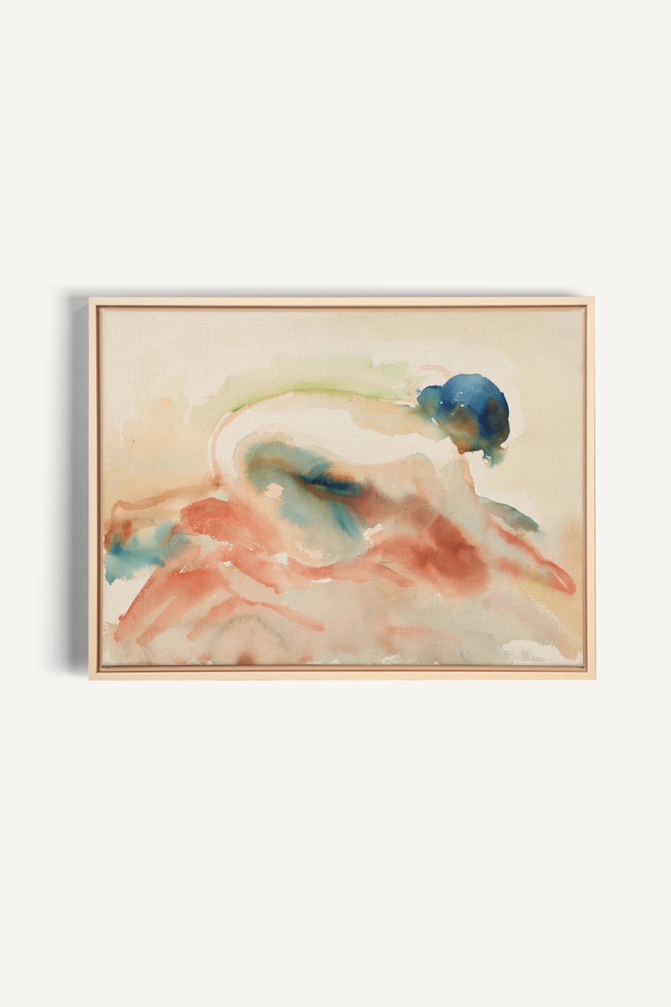 CORAL DRIFT, Oeuvre sur toile étirée, encadré Naturel Clair