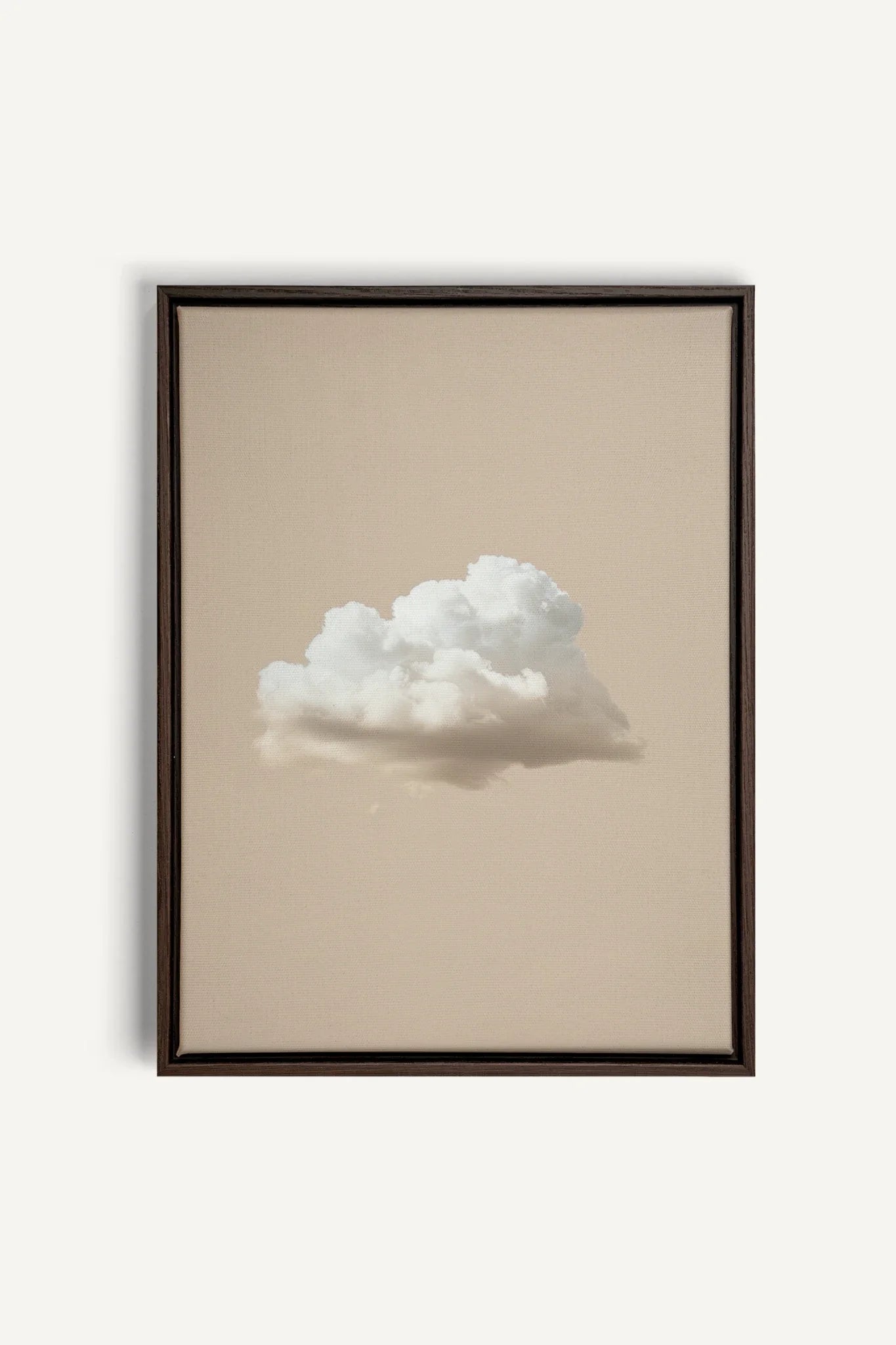 OLEKA CANVAS - CREAM CLOUD, Oeuvre sur toile étirée, encadré Brun Noyer