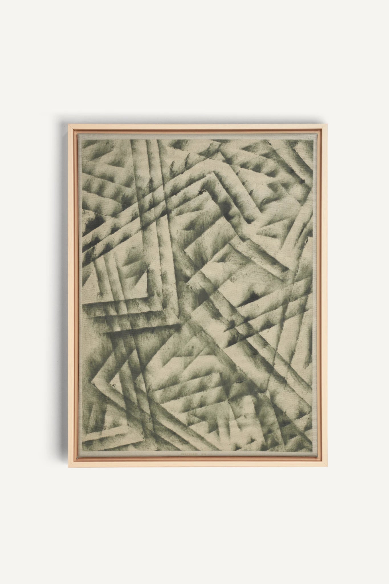 CROSSED LINES, Work on stretched canvas, framed Naturel Clair
