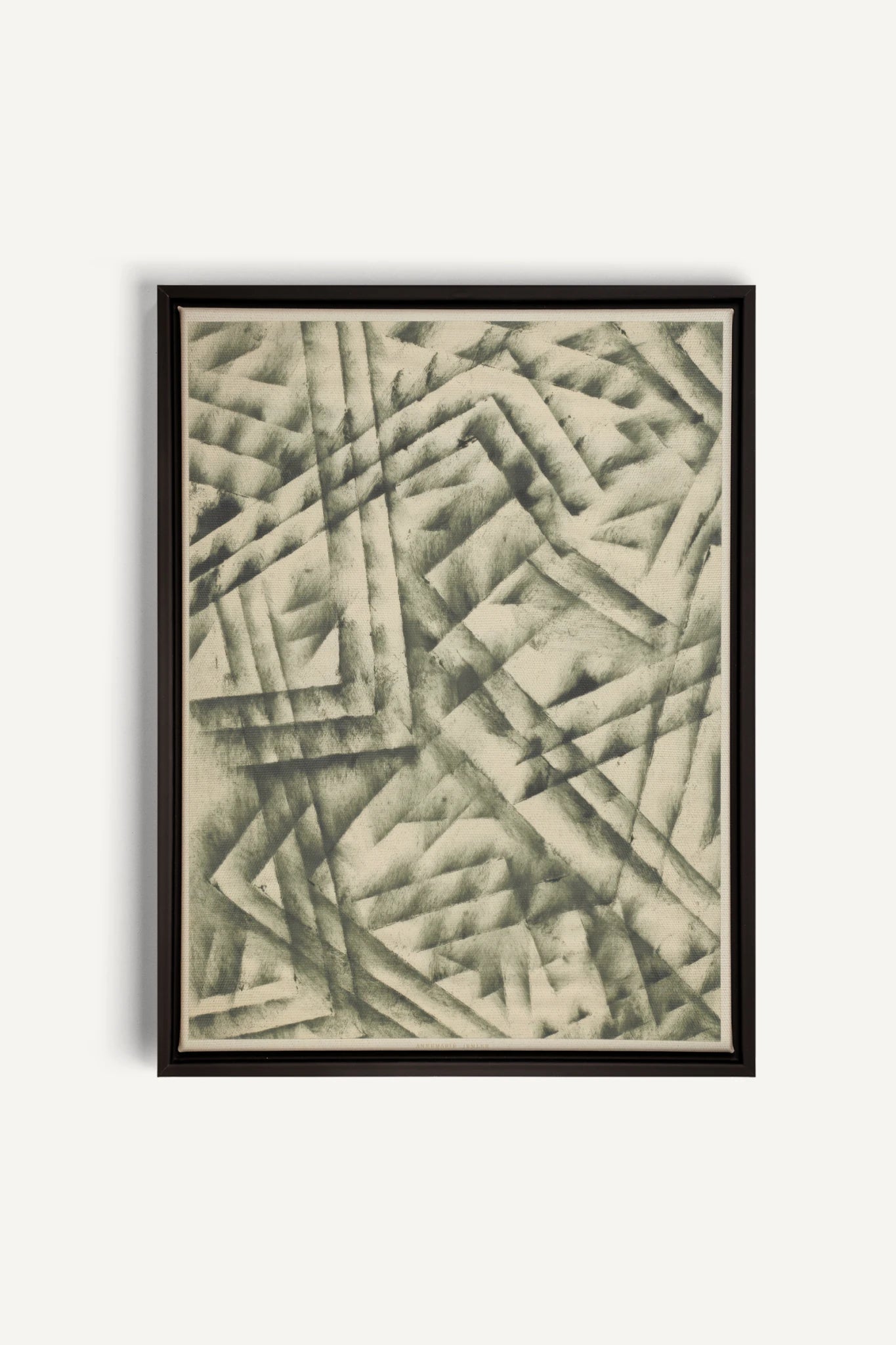 CROSSED LINES, Work on stretched canvas, framed Black