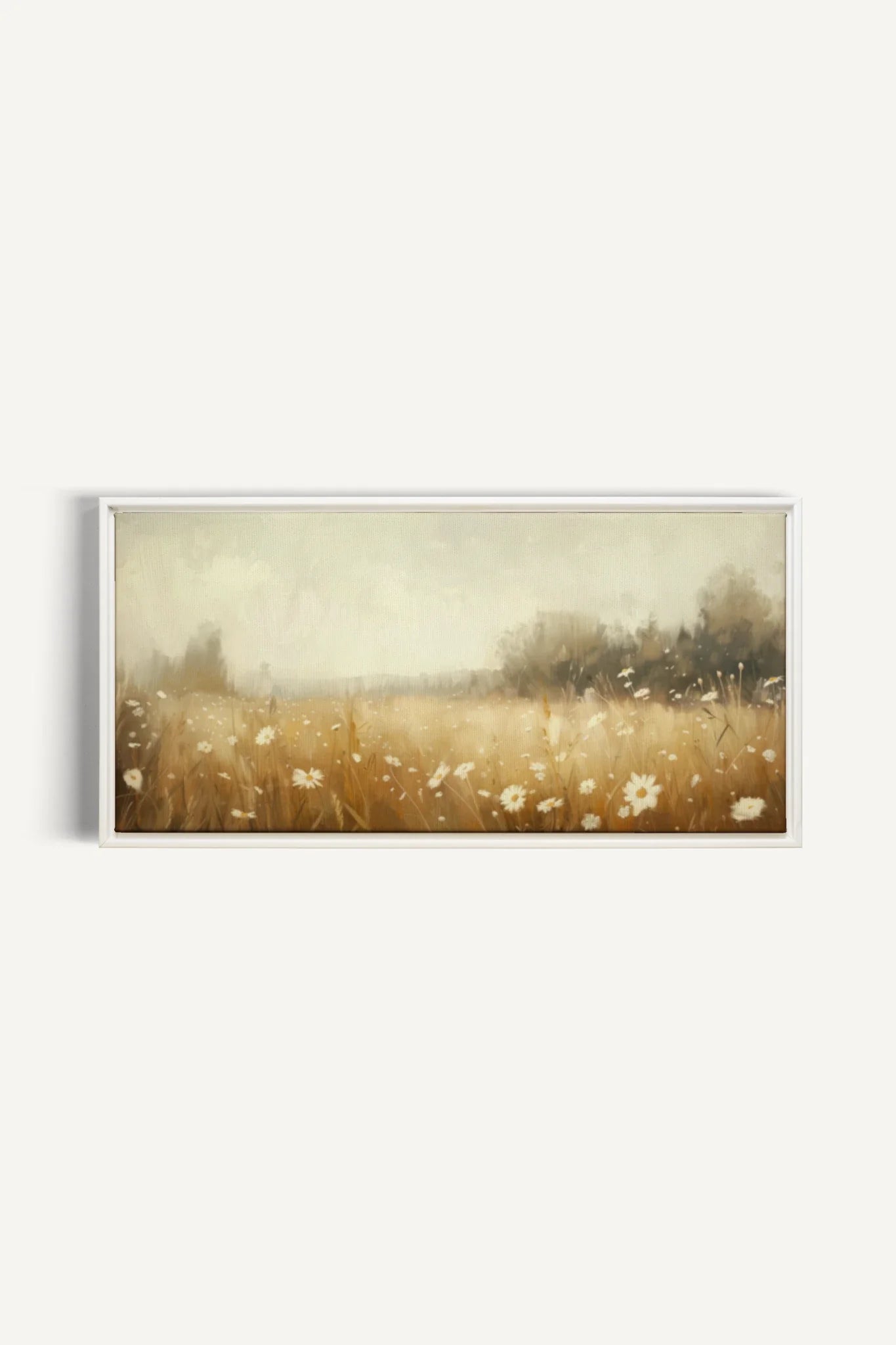 OLEKA CANVAS - Daisy Breeze, Oeuvre sur toile étirée, encadré Blanc