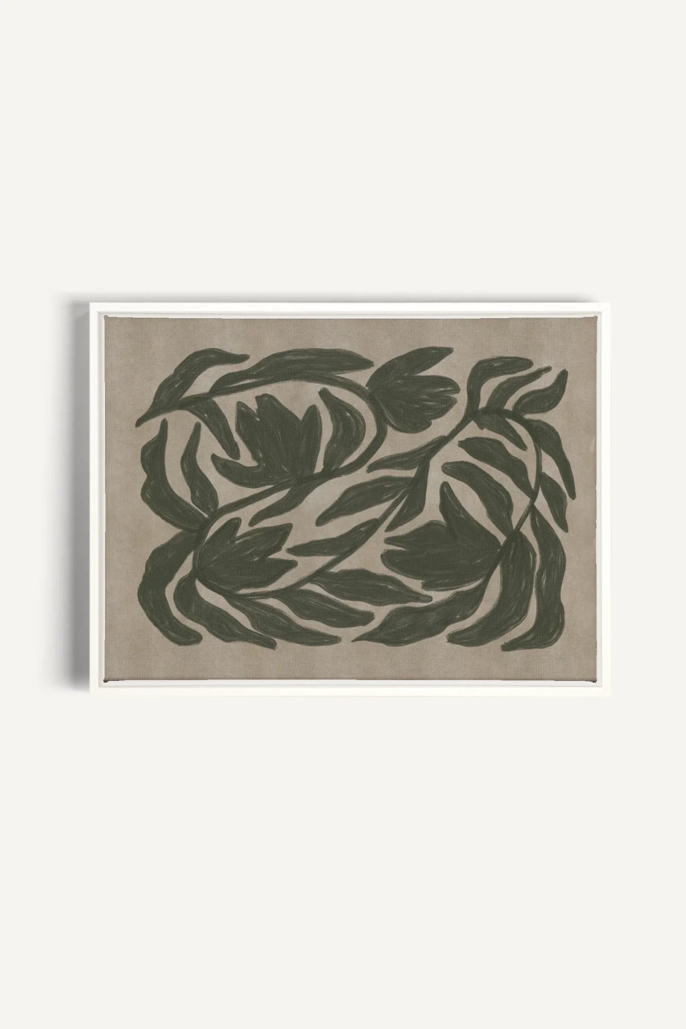 OLEKA CANVAS - DANSE VÉGÉTALE, Oeuvre sur toile étirée, encadré Blanc