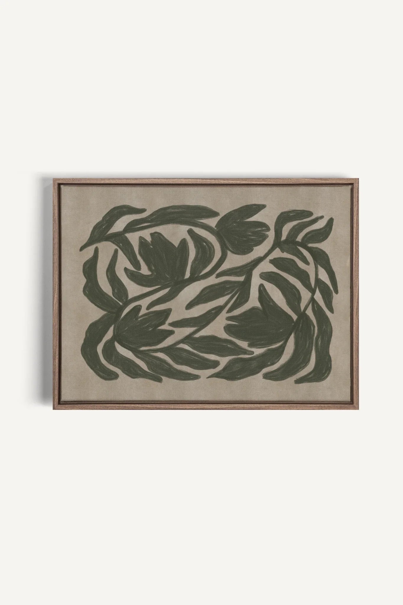 OLEKA CANVAS - DANSE VÉGÉTALE, Oeuvre sur toile étirée, encadré Brun Chêne