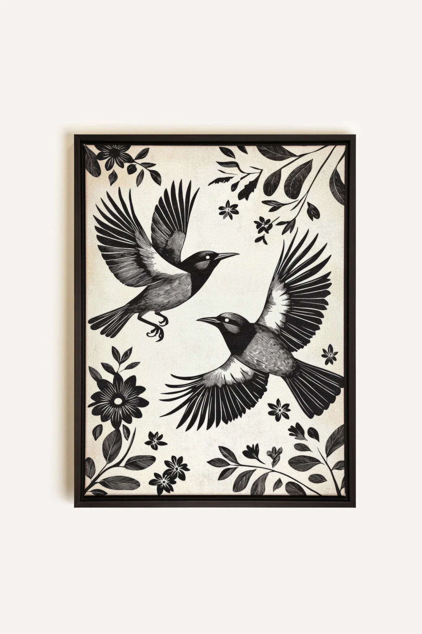 OLEKA CANVAS - DARK WINGS, Oeuvre sur toile étirée, encadré Noir