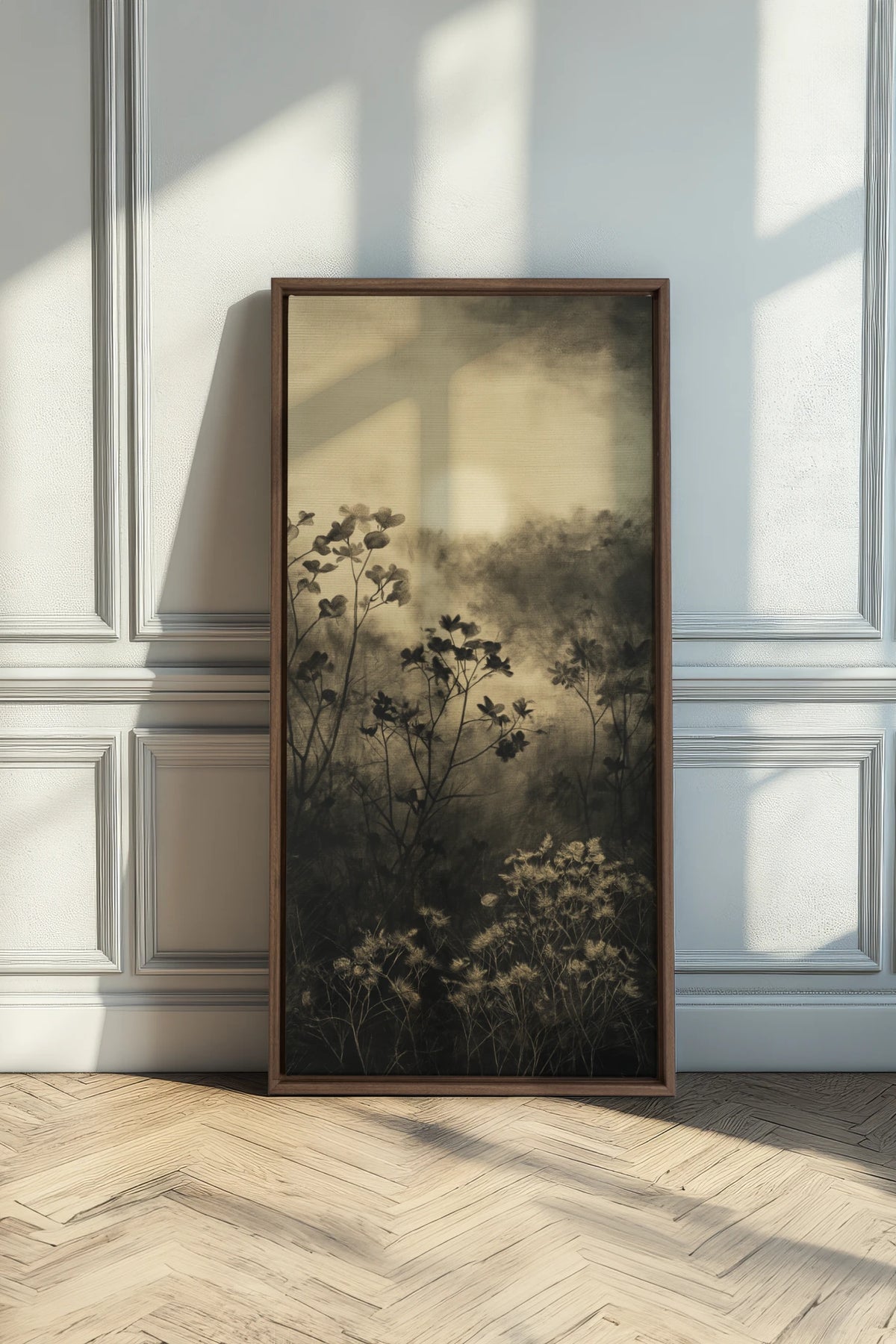 DAWN AWAKENS, Oeuvre sur toile étirée, encadré Brun Chêne