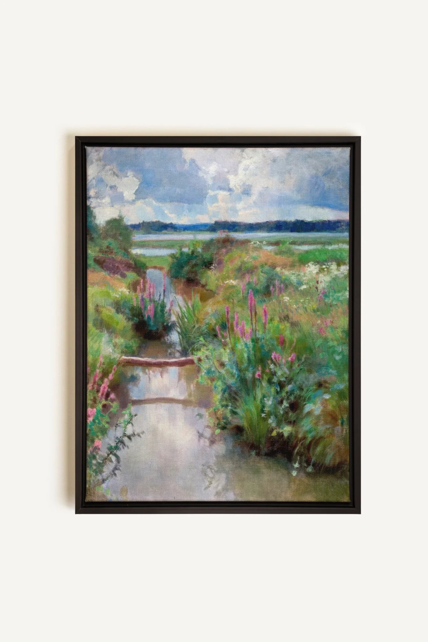 OLEKA CANVAS - DOUCE RIVIÈRE, Oeuvre sur toile étirée, encadré Noir