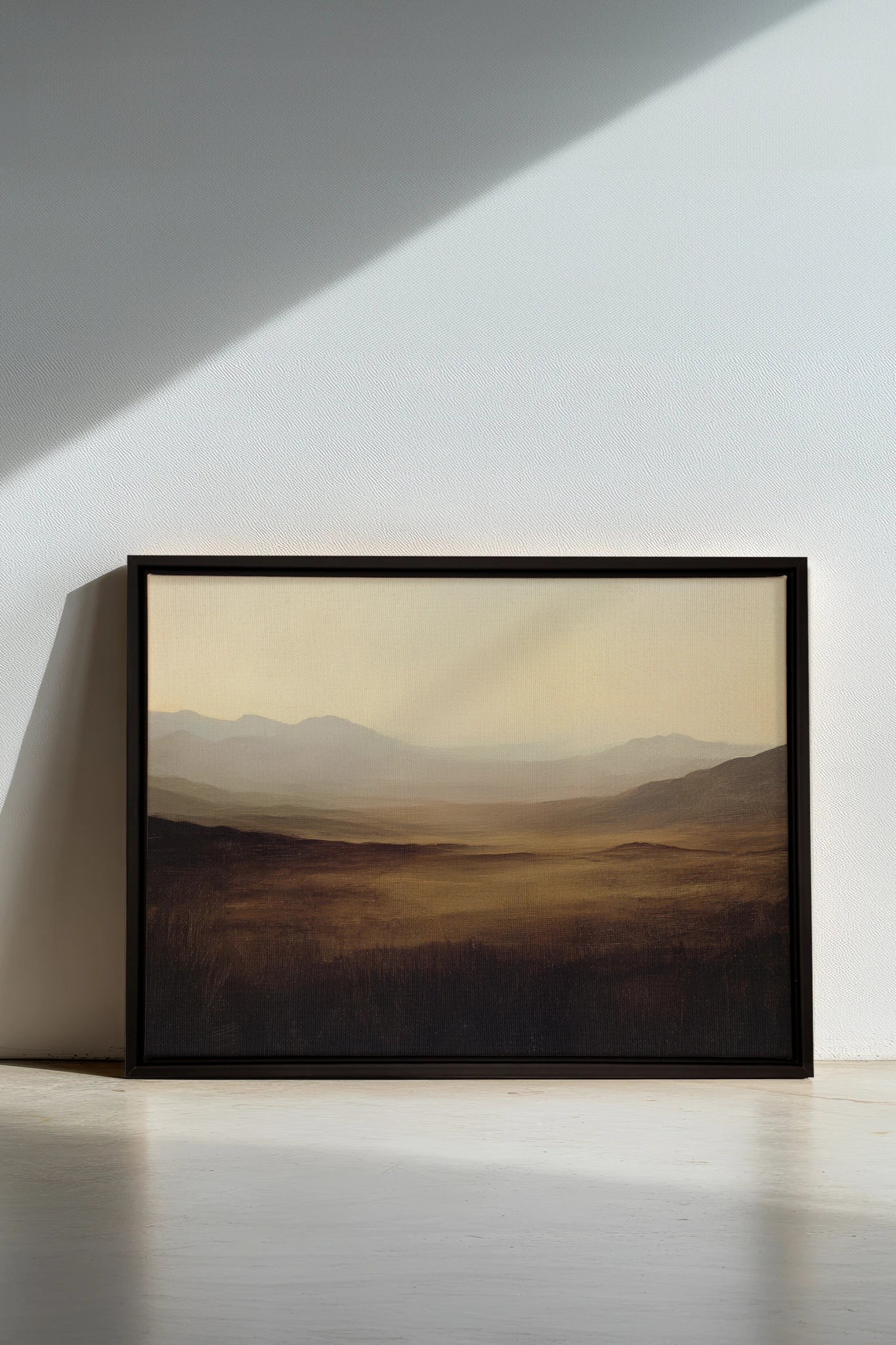 DUNES OF LIGHT, Work on stretched canvas, framed Black