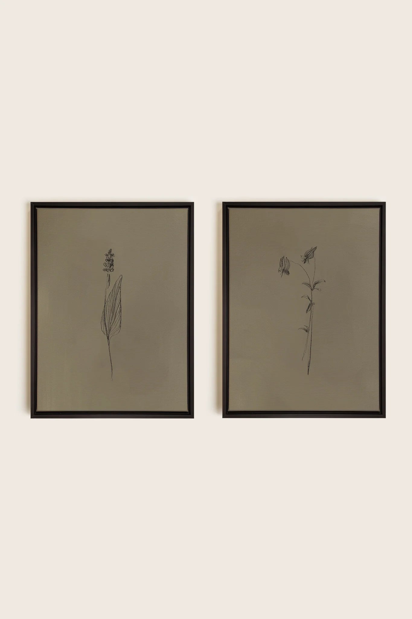 OLEKA CANVAS - DUO ESPRIT SAUVAGE, 2 Oeuvres sur toile étirée, encadré Noir