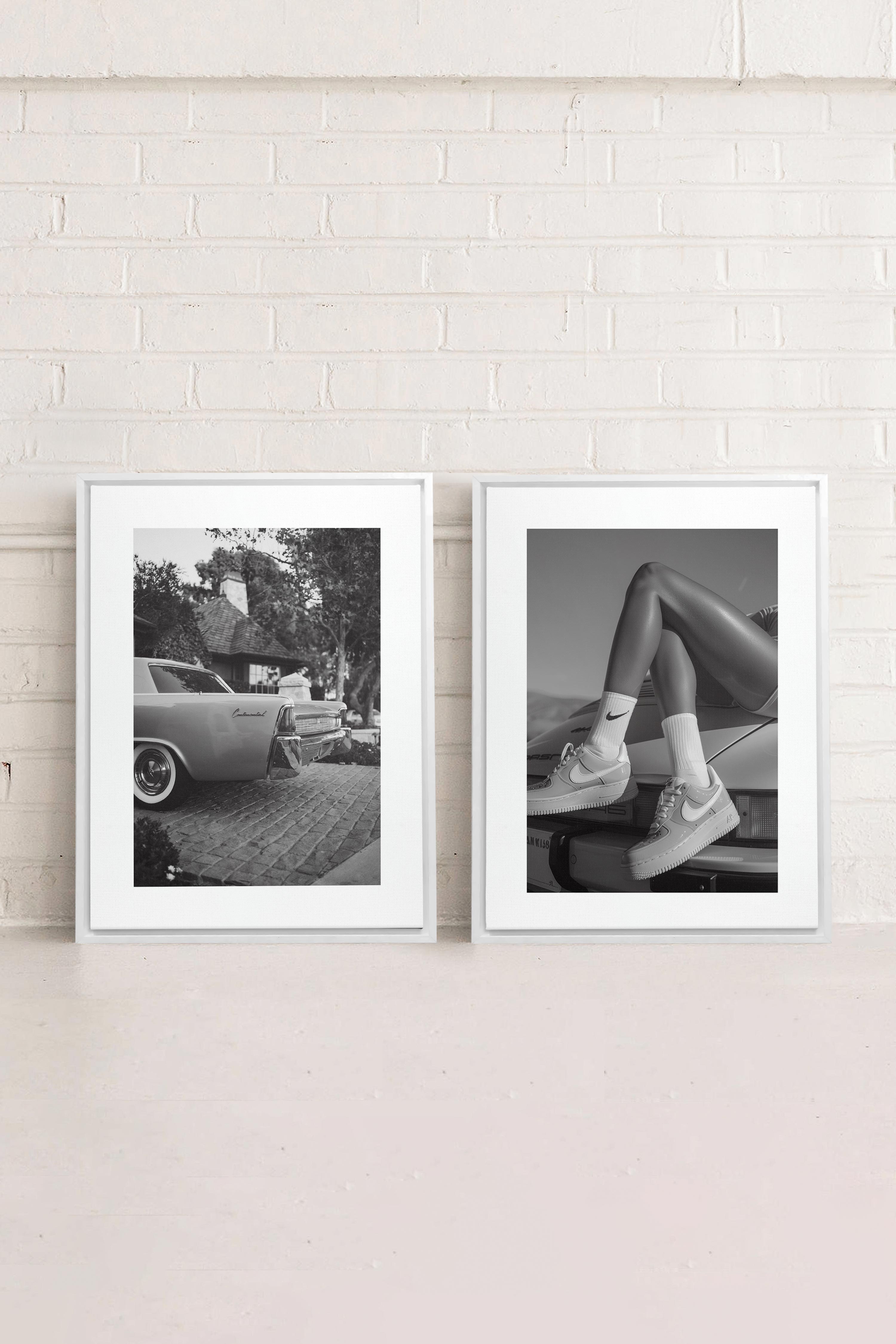 OLEKA CANVAS - ELEGANCE BLISSFUL DUO, 2 Oeuvres sur toile étirée, encadré Blanc