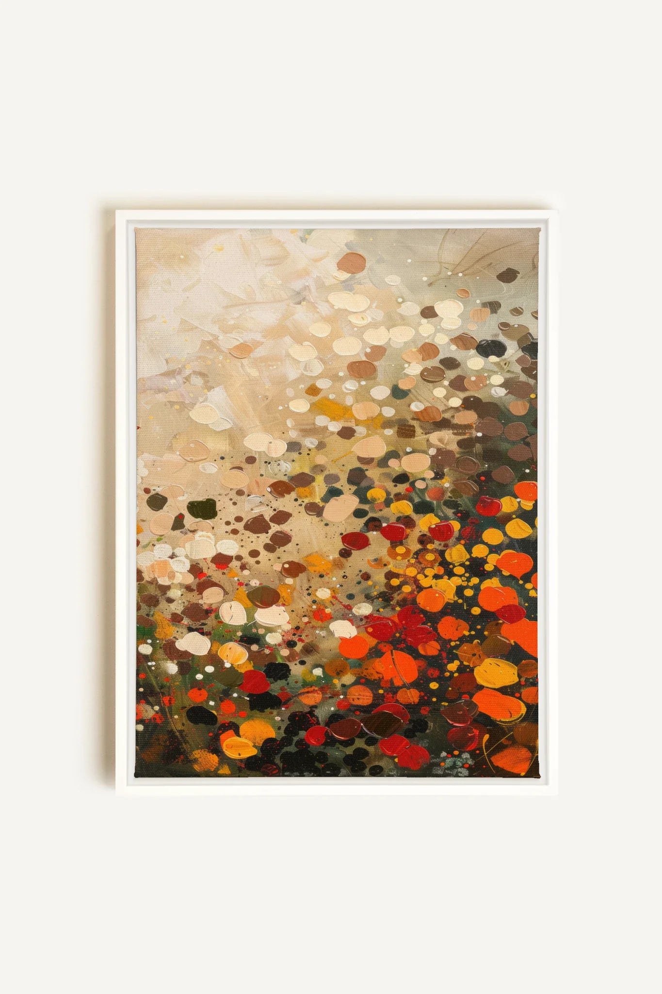 OLEKA CANVAS - EARTH & FIRE, Oeuvre sur toile étirée, encadré Blanc